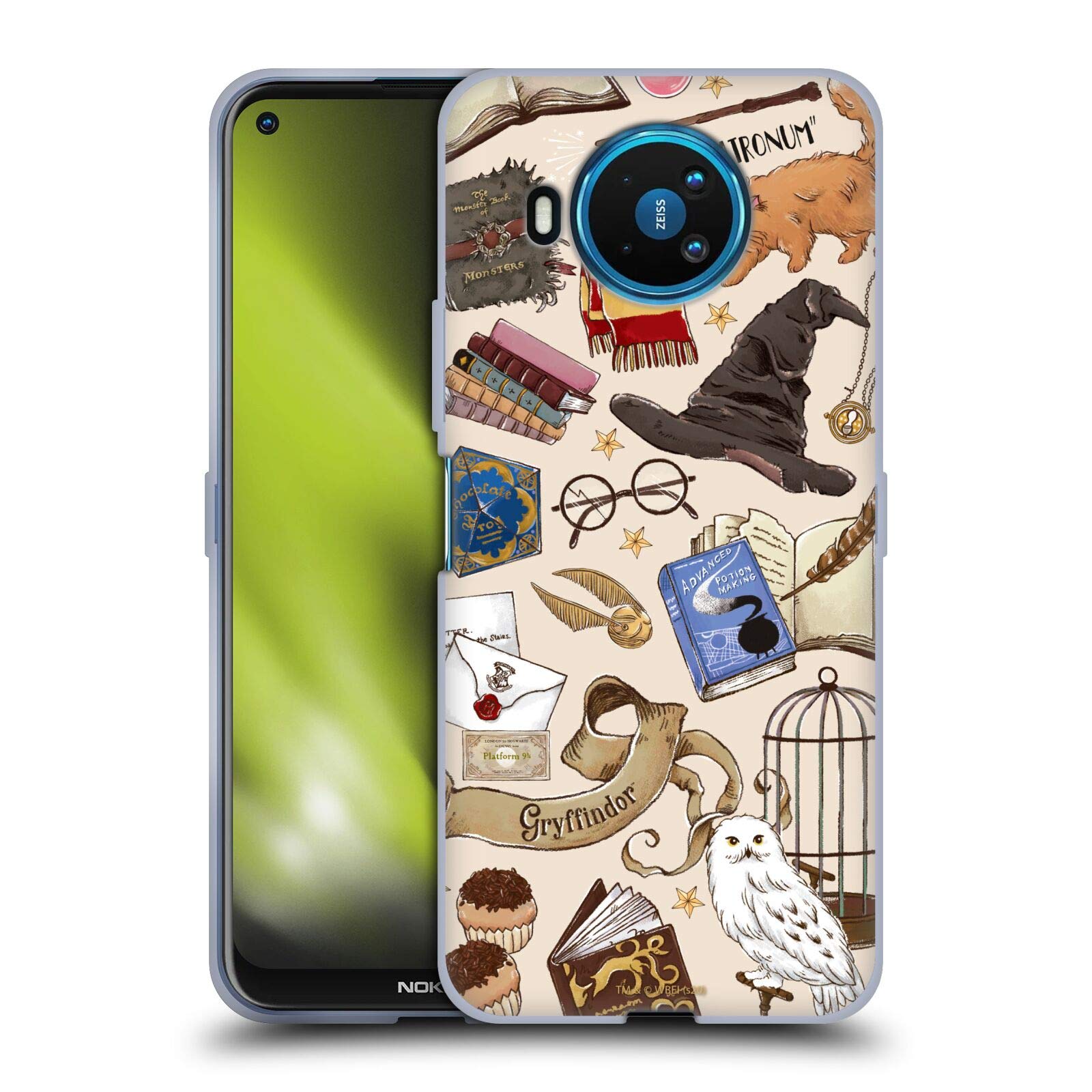 Head Case Designs Harry Potter Hogwarts Deathly Hallows Soft Gel Case for Nokia 8.3 5G - Officially Licensed Protective Cover for School, Work & Travel