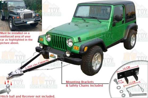Universal Adjustable Tow Bar Kit with Magnetic Tow Lights - Heavy Duty Towing Accessory for Trucks, SUVs, Trailers - Perfect for Road Trips, Camping & Vehicle Recovery