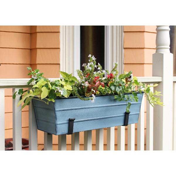 Decorative Flower Box with Wall Brackets - Hanging Planter for Indoor & Outdoor Garden Decor - Perfect for Windows, Balconies, and Patios