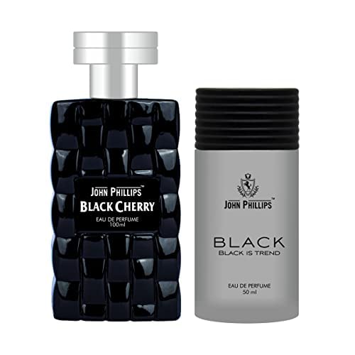 John Phillips™ Blackcherry & Black Eau De Toilette for Men - 100ml + 50ml Set | Long-Lasting Fragrance for Date Night, Office & Special Occasions