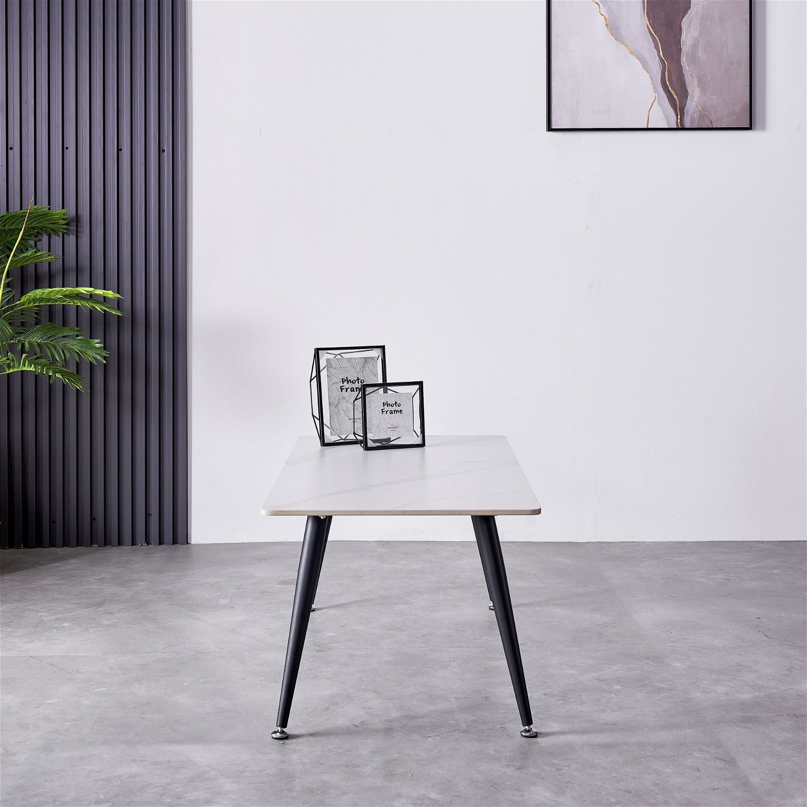 Criterionâ¢ White Sintered Stone Coffee Table with Sturdy Metal Legs - Modern Living Room Centerpiece for Home Decor