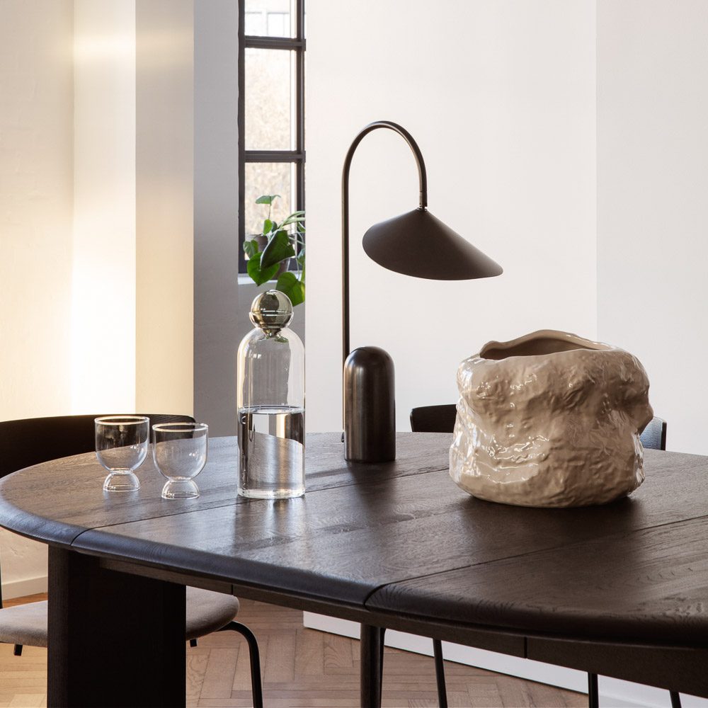 FERM Living Arum Table Lamp - Modern Black Desk Lamp for Bedroom, Living Room & Office - Stylish Nordic Design Lighting for Home Decor