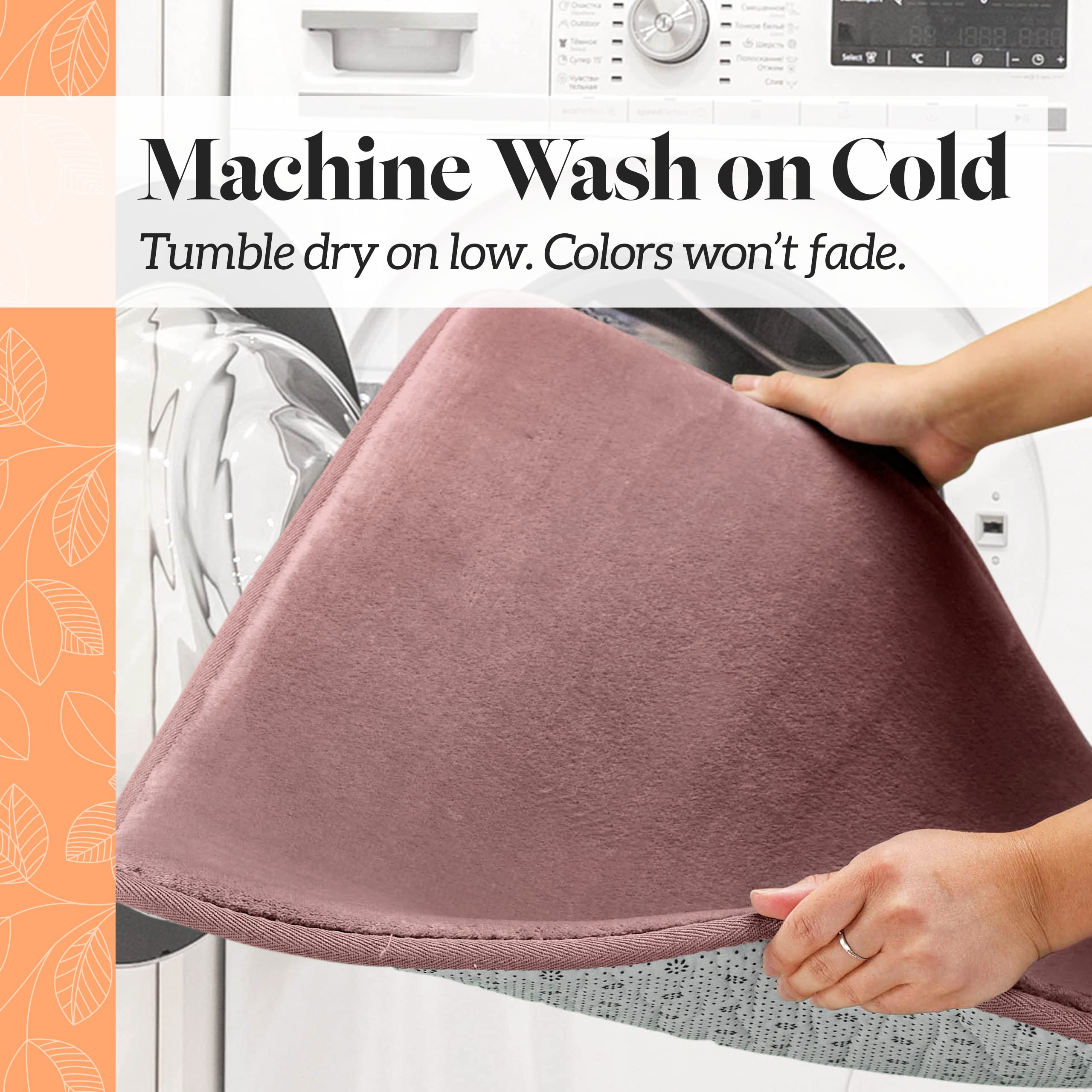 Genteele Memory Foam Bath Mat - Super Soft Non-Slip Absorbent Velvet Bathroom Rug (60x17 Inches, Mauve) for Shower, Bathtub & Bathroom Floor Comfort