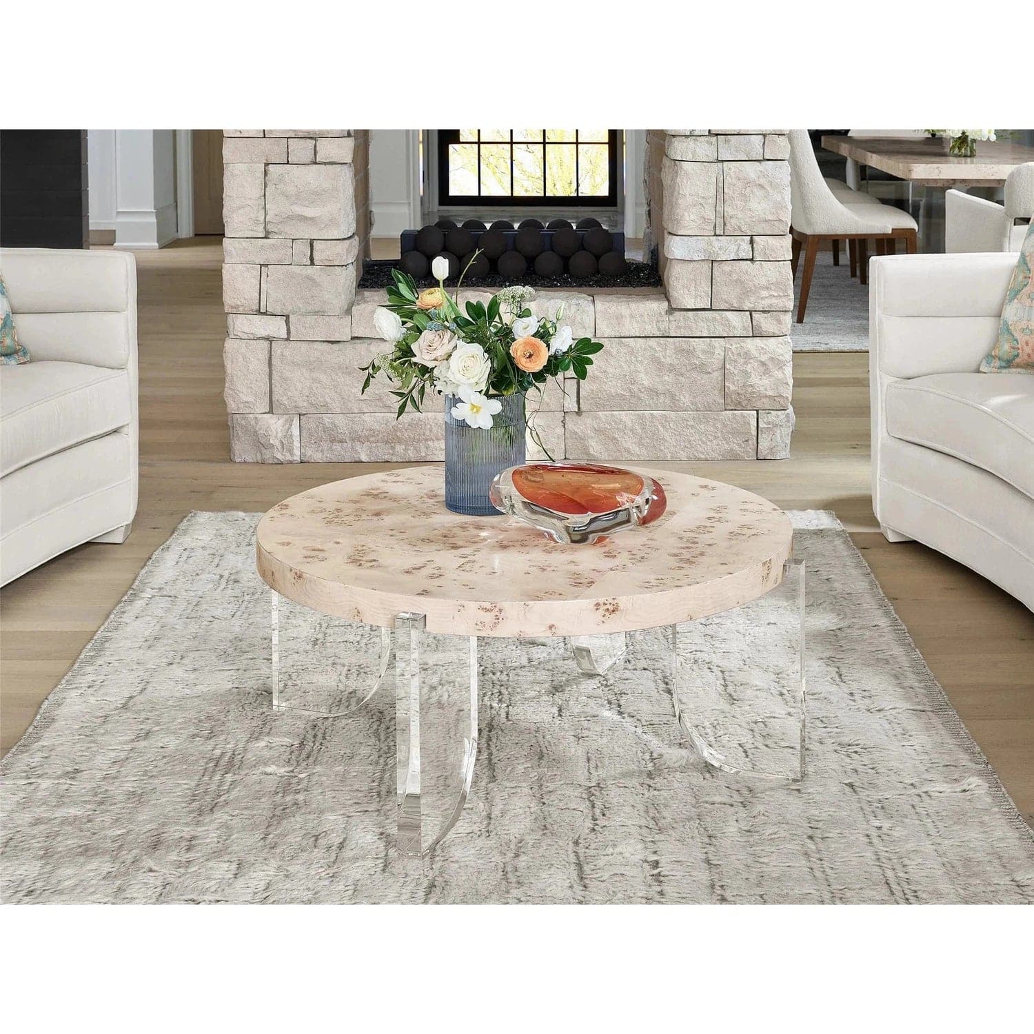 Modern Aerial Cocktail Table - Sleek Glass Coffee Table with Floating Design for Living Room, Lounge & Office Decor - Perfect for Small Spaces & Contemporary Homes
