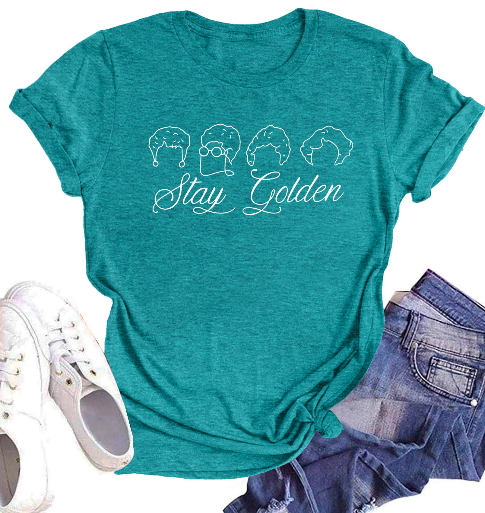 Golden Girls Vintage T-Shirts for Women - 80s Retro Graphic Tee with Inspirational Letter Print - Casual Kindness Shirts for Everyday Wear & Retro Fashion Lovers