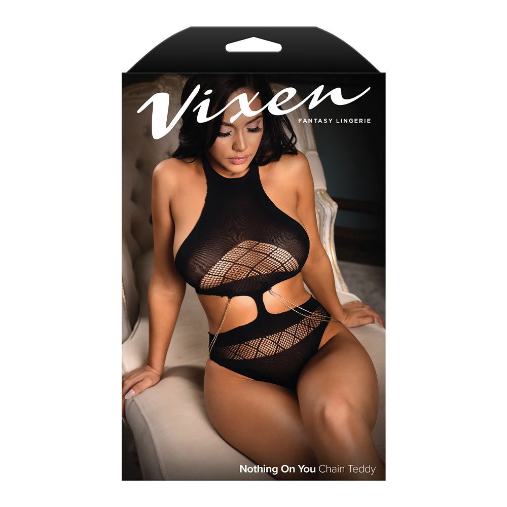 Sexy Fantasy Lingerie Set - Vixen Chain Cutout Mesh Teddy for Women | Perfect for Valentine's Day, Anniversary & Romantic Nights