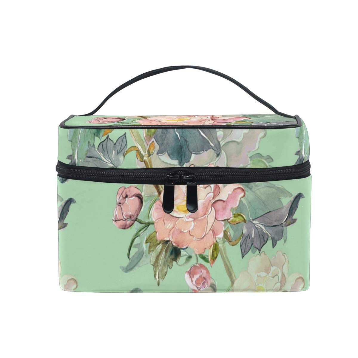 Floral Makeup Travel Bag - Large Cosmetic Organizer for Women | Portable Storage Case for Toiletries, Brushes & Skincare | Perfect for Vacations, Gym & Daily Use