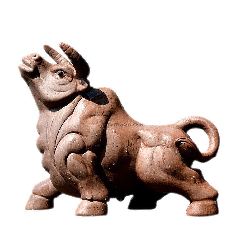 Authentic Yixing Clay Bull Tea Pet - Handcrafted Chinese Tea Companion for Tea Ceremony & Home Decor