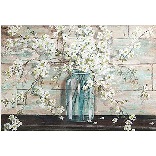 #10 white flowers in mason jar