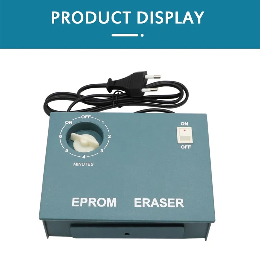 EPROM Eraser Machine with UV Light Timer - Semiconductor Chip Data Eraser for IC, Wafer & Multiple EPROMs - Perfect for Electronics Repair Labs & DIY Projects