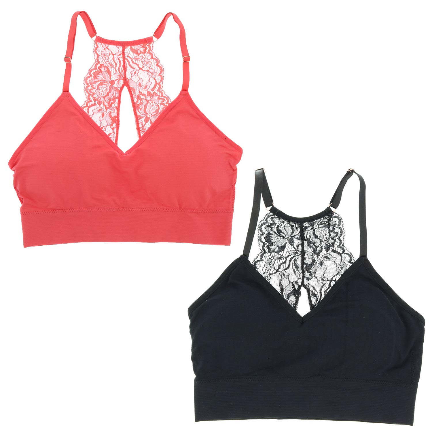 Marilyn Monroe Women's Sexy Lace Bralette Set - 2 Pack Racerback Bralettes for Comfort & Style | Perfect for Date Night, Lounge Wear & Everyday Outfits