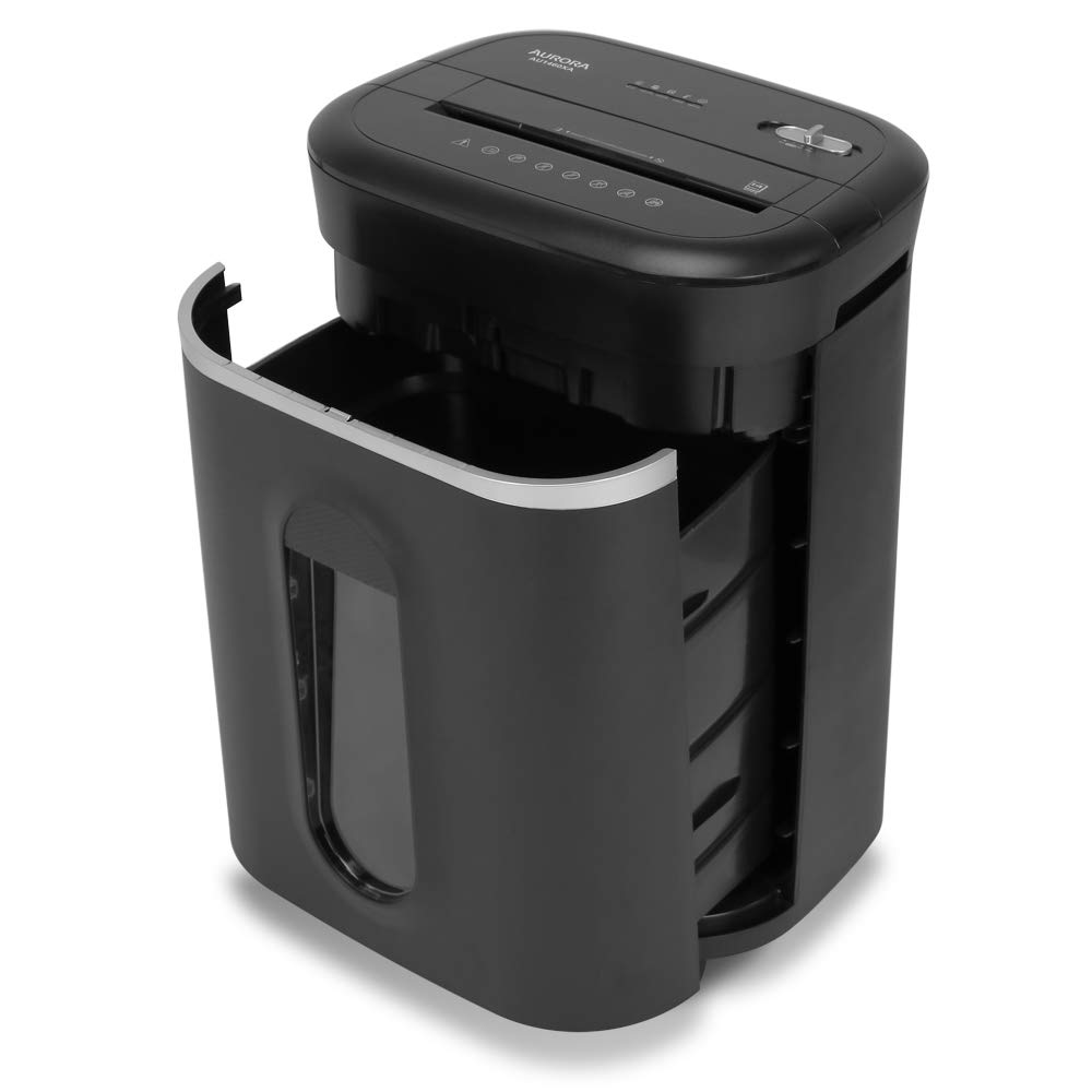 Aurora 14-Sheet Crosscut Paper Shredder with 6-Gallon Basket - Heavy Duty CD/Credit Card Shredder, 120 Min Continuous Run Time - Perfect for Home Office & Small Business Document Security