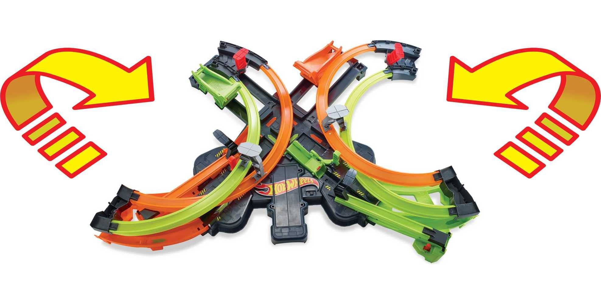 Hot Wheels Colossal Crash Figure 8 Track Set - Competitive Racing Toy with Aerial Stunts for Kids Ages 5+ | Perfect for Birthday Gifts, Playroom Fun & Family Game Nights