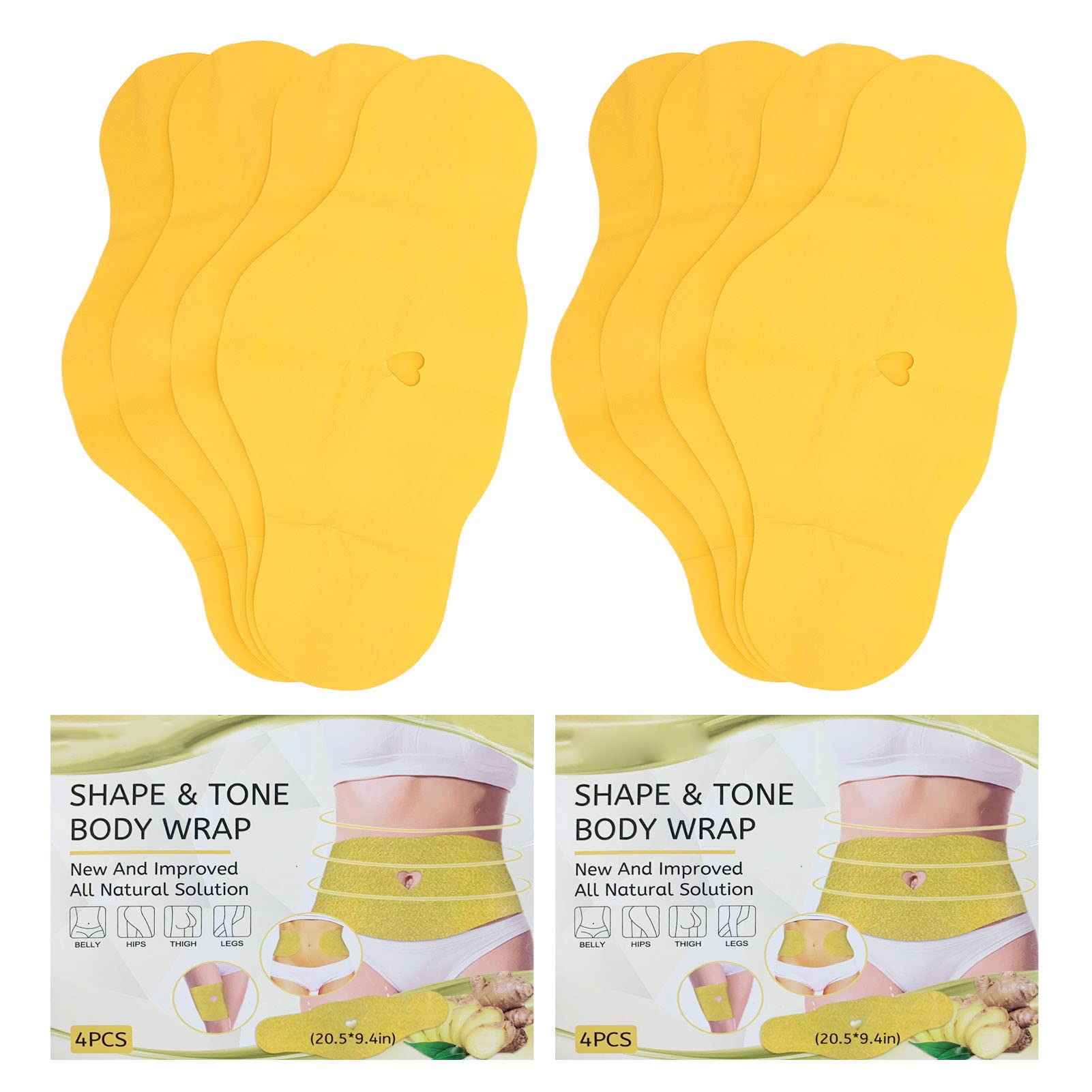 8-Piece Body Slimming Patch Set - Natural Herbal Firming & Lifting Waist Wrap for Belly Fat Reduction - Breathable & Gentle Skin Care - Perfect for Office Workers & Postpartum Recovery