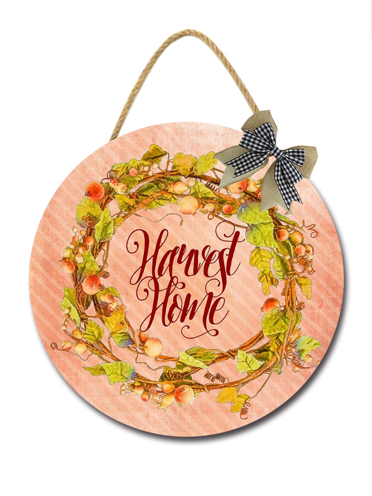 Farmhouse Rustic Door Decor - Harvest Home Sign for Front Door, Porch & Wall Decorations | Perfect for Fall, Thanksgiving & Farmhouse Style Home Decor