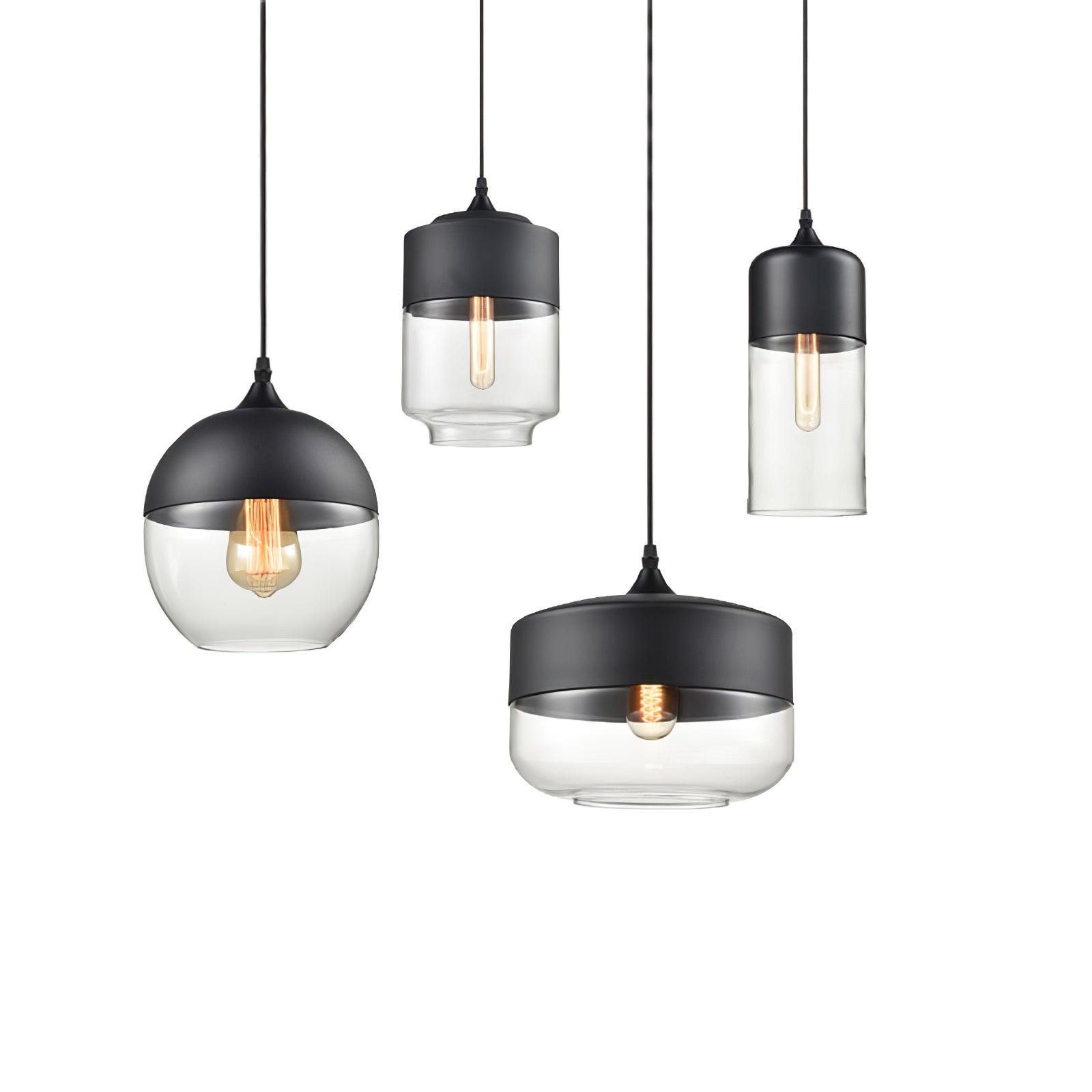 Eclisse Quartet Pendant Lamp - Modern Glass Ceiling Light Fixture for Dining Room, Kitchen Island & Living Room Decor