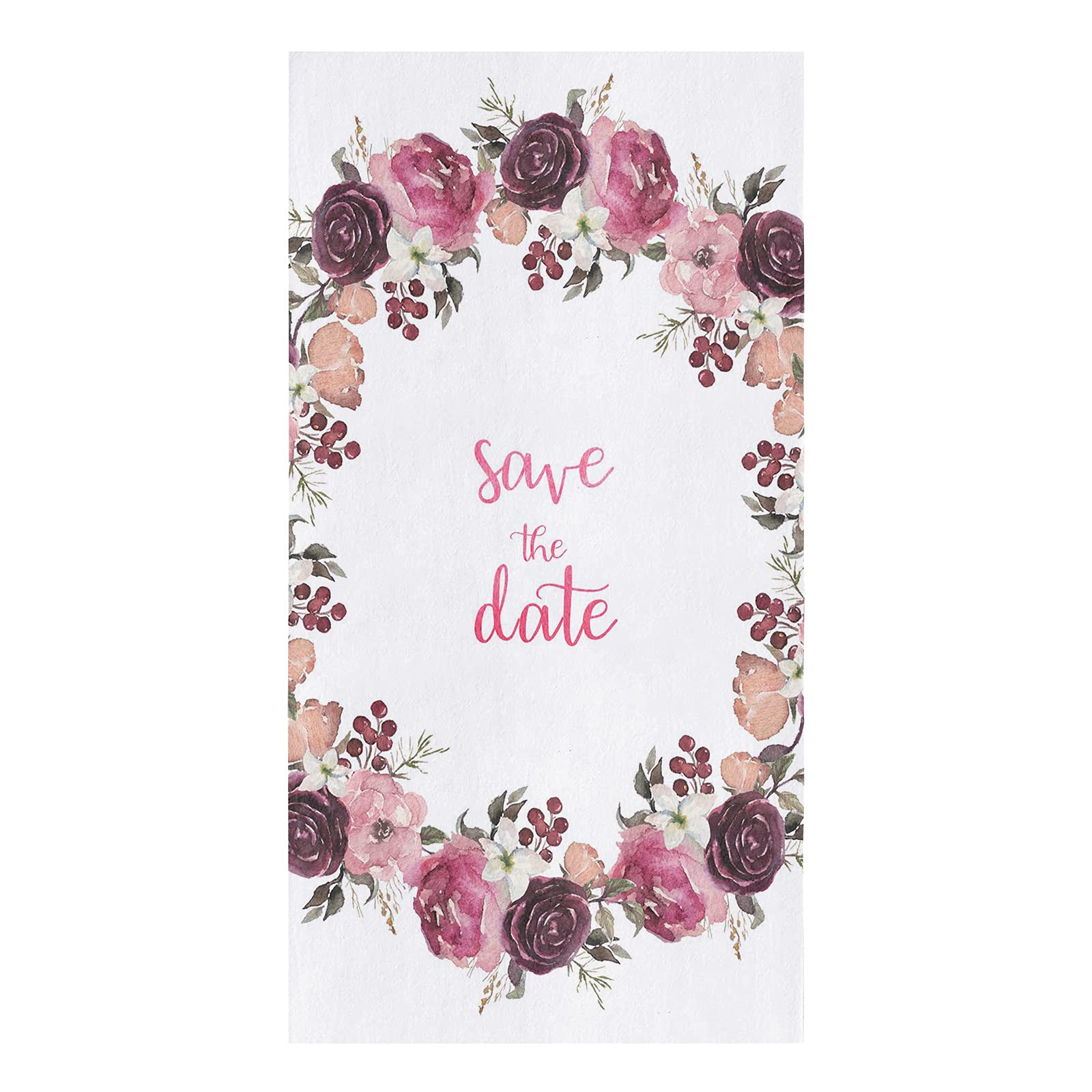 Zadaling Watercolor Floral Wreath Cotton Kitchen Towels Set - 18x28 Inch Soft Absorbent Dish Cloths, Tea Towels & Hand Towels for Kitchen, Bathroom & Bar Use (1 Pack) - Perfect for Drying Dishes, Cleaning Countertops & Home Decor