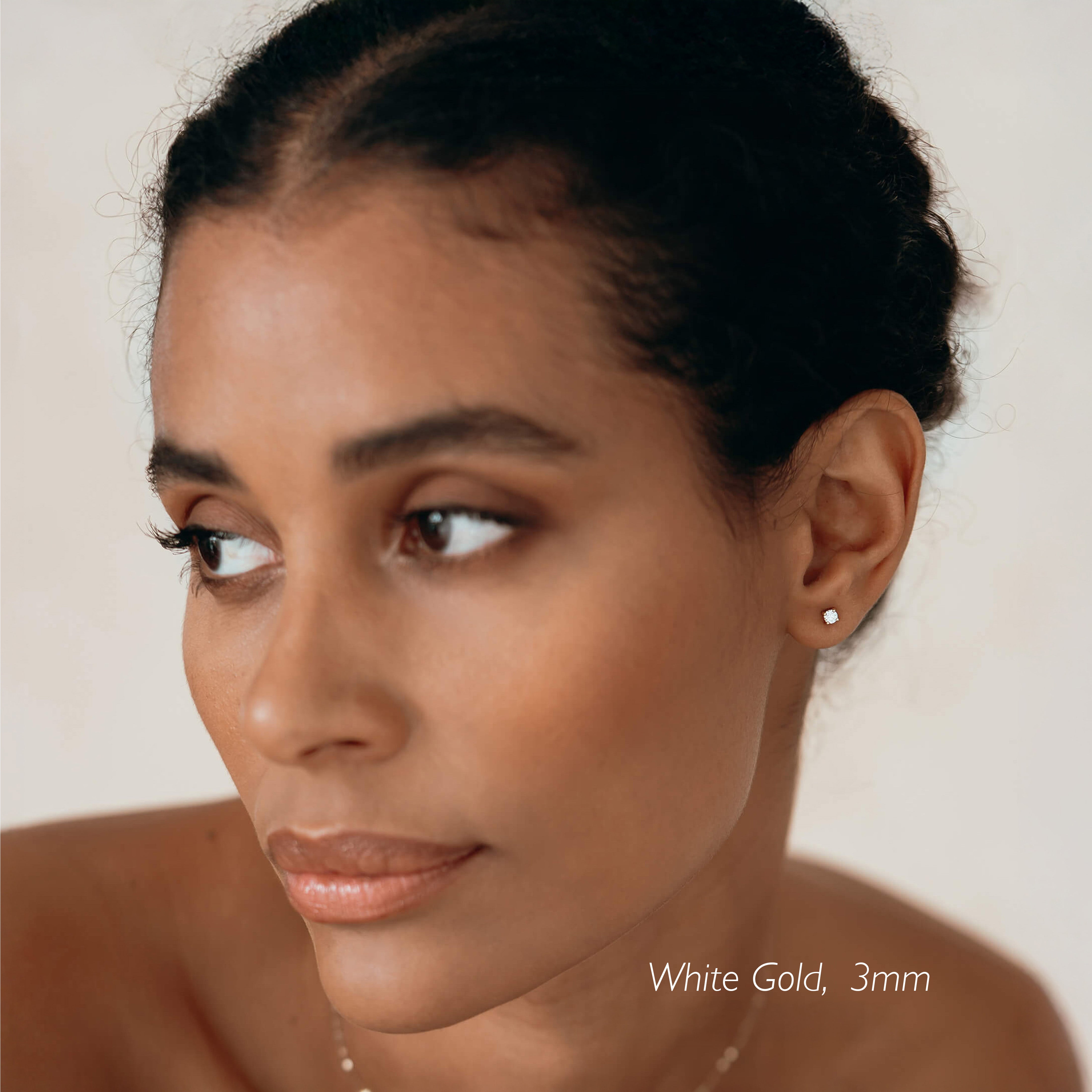14K Yellow Gold Diamond Stud Earrings 3mm - Aria Single Piece | Elegant Everyday Jewelry for Women, Perfect Gift for Birthdays & Anniversaries