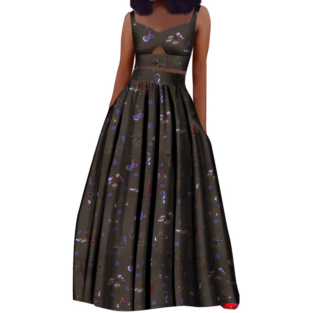 Elegant African Dresses for Women - 2 Piece Traditional Ankara Kente Print Outfit for Party, Wedding & Special Occasions | Casual Cultural Wear for Festivals, Church & Family Gatherings