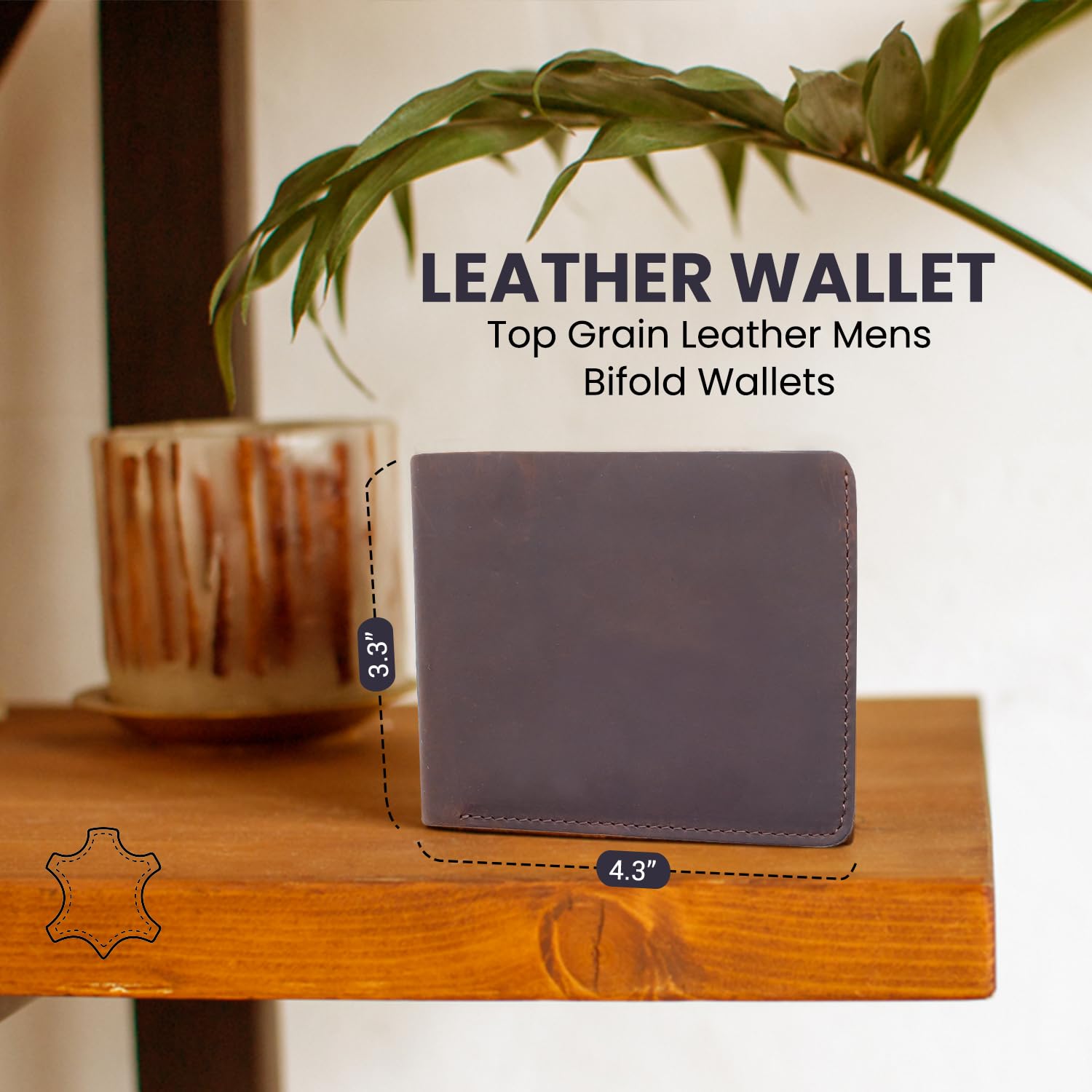 Custom Engraved Leather Wallet for Men - Personalized Gift for Dad, Husband, Boyfriend - Premium Top Grain Leather - Perfect for Anniversary, Wedding, Birthday & Daily Use