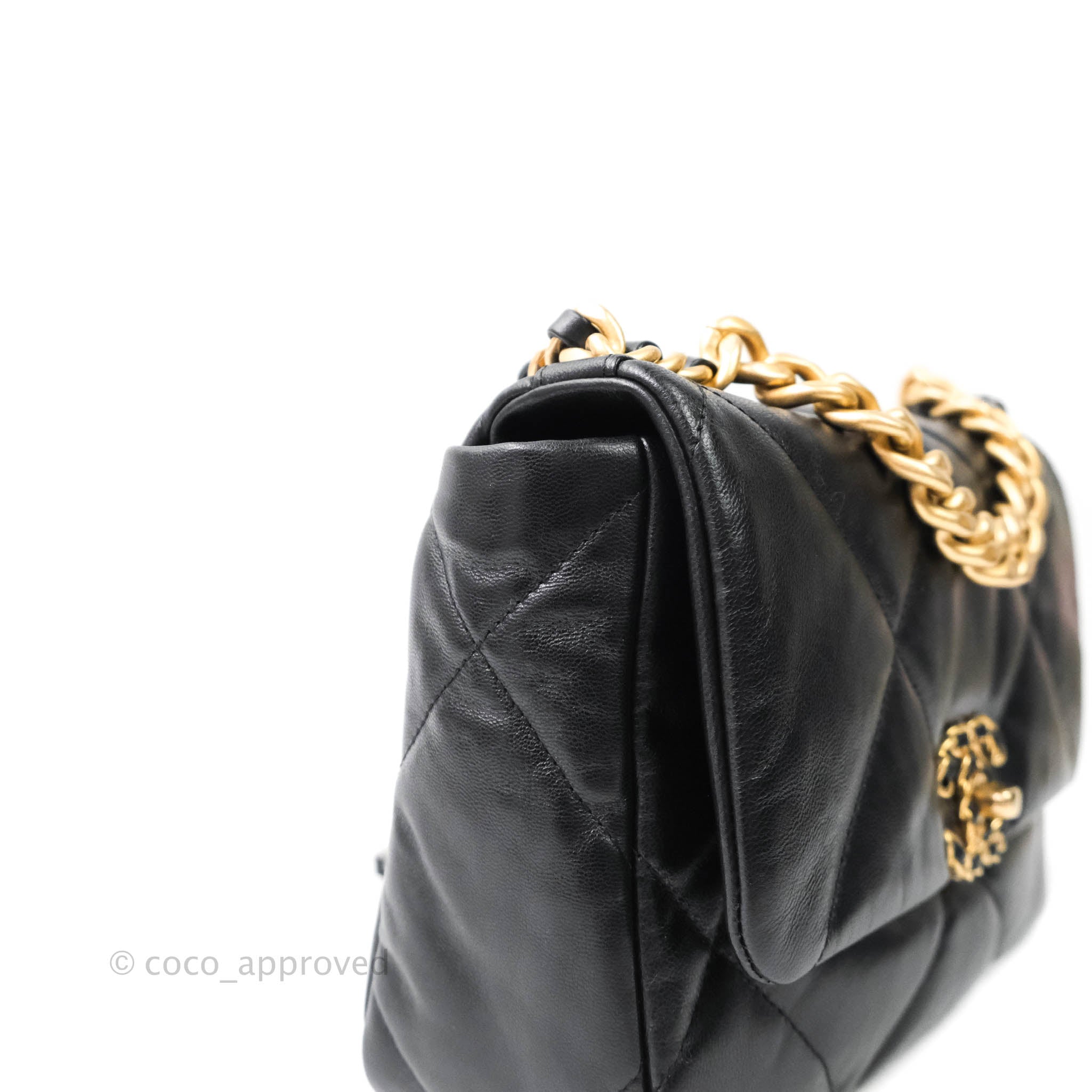Chanel 19 Small Handbag Black Goatskin Leather Mixed Hardware Luxury Shoulder Bag for Women - Perfect for Evening Events, Date Nights & Special Occasions