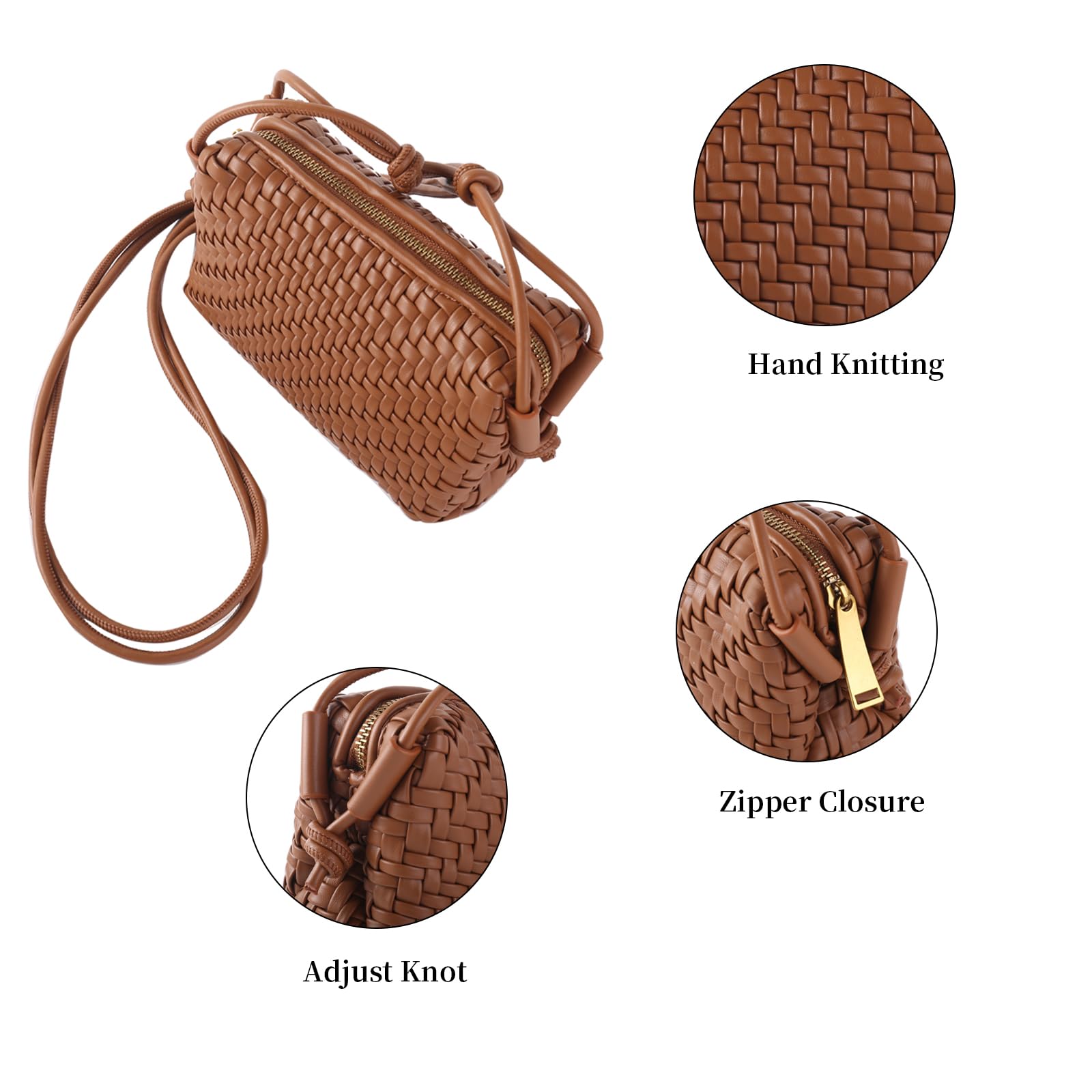 Trendy Vegan Leather Crossbody Bag for Women - Woven Small Shoulder Purse with Adjustable Strap | Perfect for Daily Use, Travel, Shopping & Casual Outings