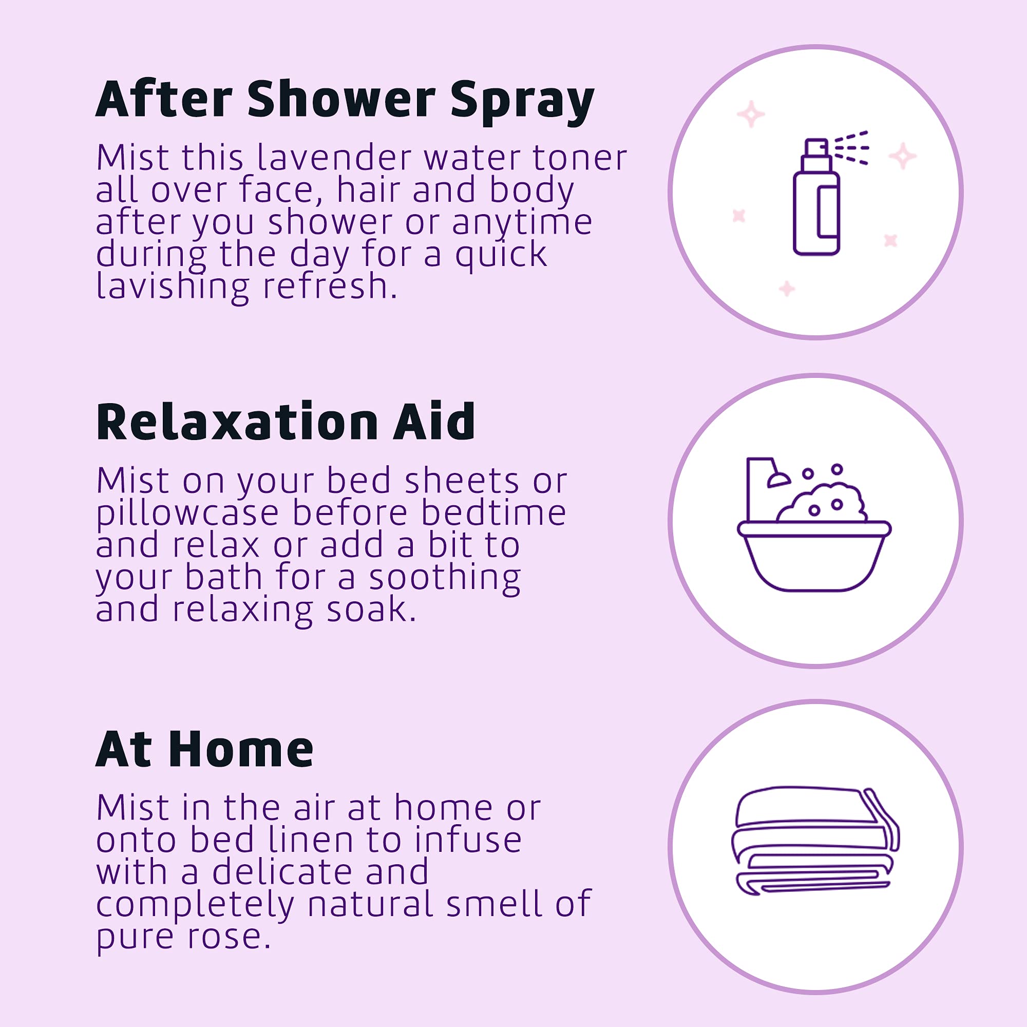 De La Cruz Lavender Water Body Mist - 8 fl oz (236 mL) Pure Lavender Essential Oil Spray for Relaxation & Aromatherapy | Perfect for Stress Relief, Yoga, Meditation & Home Spa Use