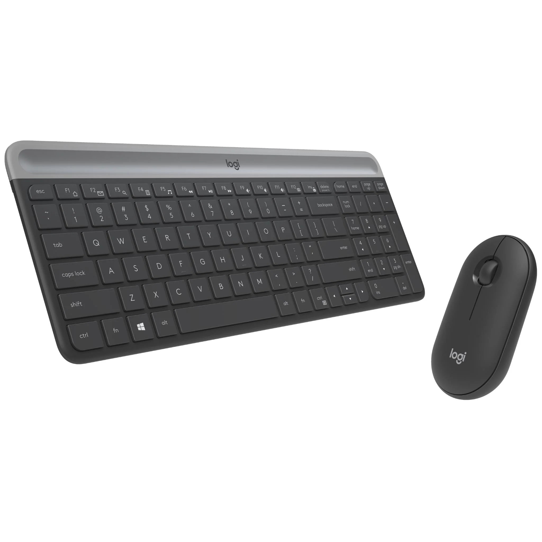 Logitech MK470 Slim Wireless Keyboard and Mouse Combo - Ultra-Thin Design, Quiet Click, 2.4GHz USB Receiver - Perfect for Home Office, Work from Home & Productivity