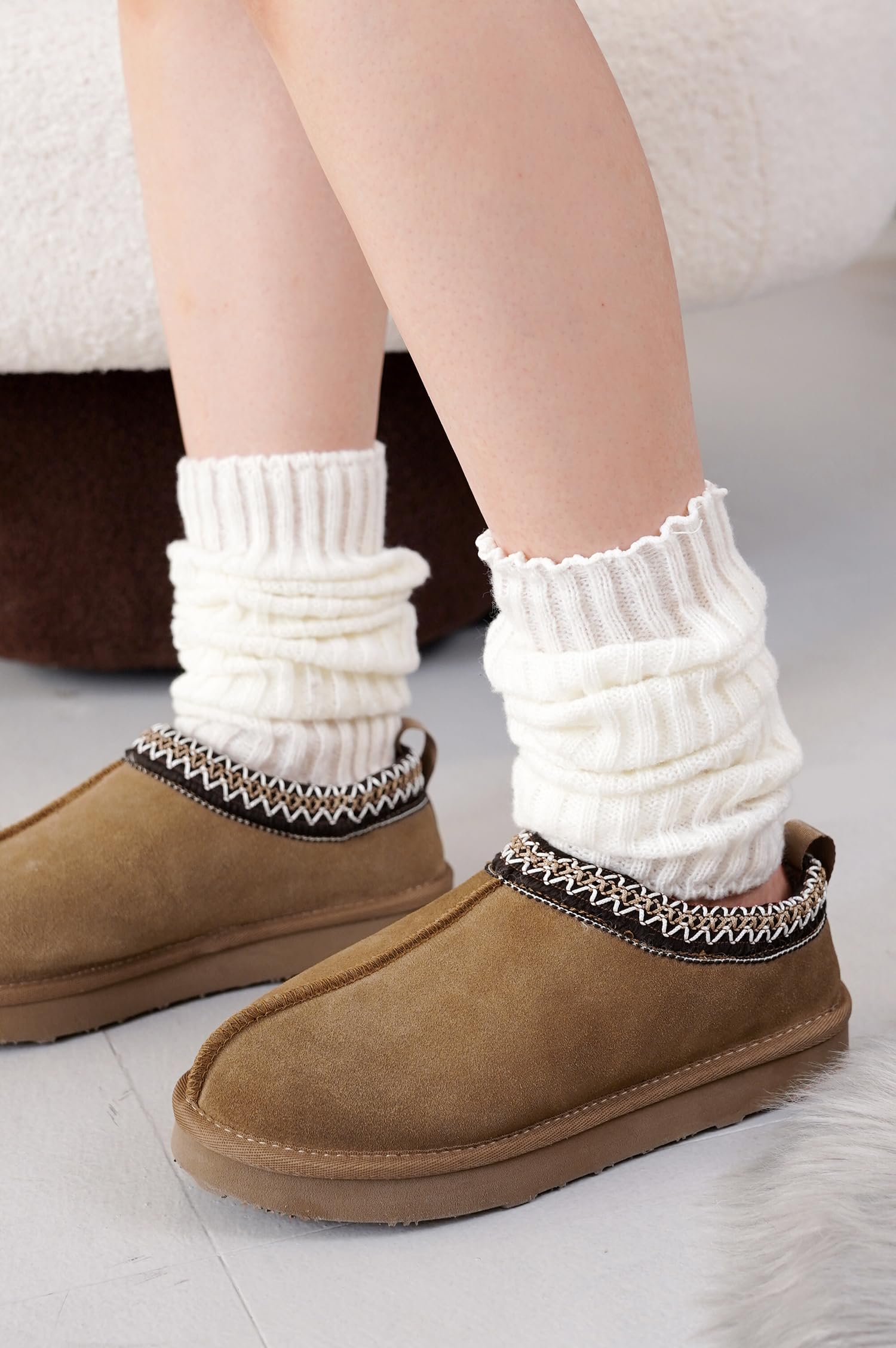 **Women's Genuine Australian Sheepskin & Real Shearling Fur Slippers - Cloud Memory Foam Indoor/Outdoor Fuzzy House Shoes - Cozy Winter Gifts for Her (Nerita) | Perfect for Lounging, Home Comfort & Cold Weather Wear**