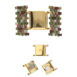 24K Gold Plated Magnetic Jewelry Clasps - 13.2x9.5x5.2mm AXOS Fashion Clasps for Beading, Necklaces & DIY Jewelry Making - Perfect for Seed Beads, Bracelets & Handmade Accessories