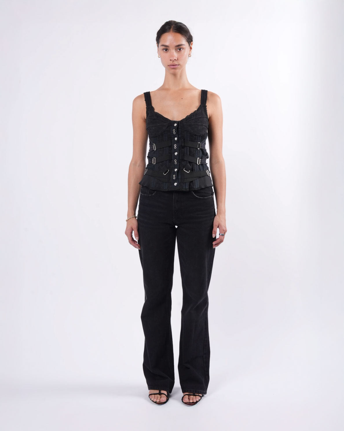 Vintage 1990's Boned Corset for Waist Training - Gothic Lingerie, Burlesque & Steampunk Fashion