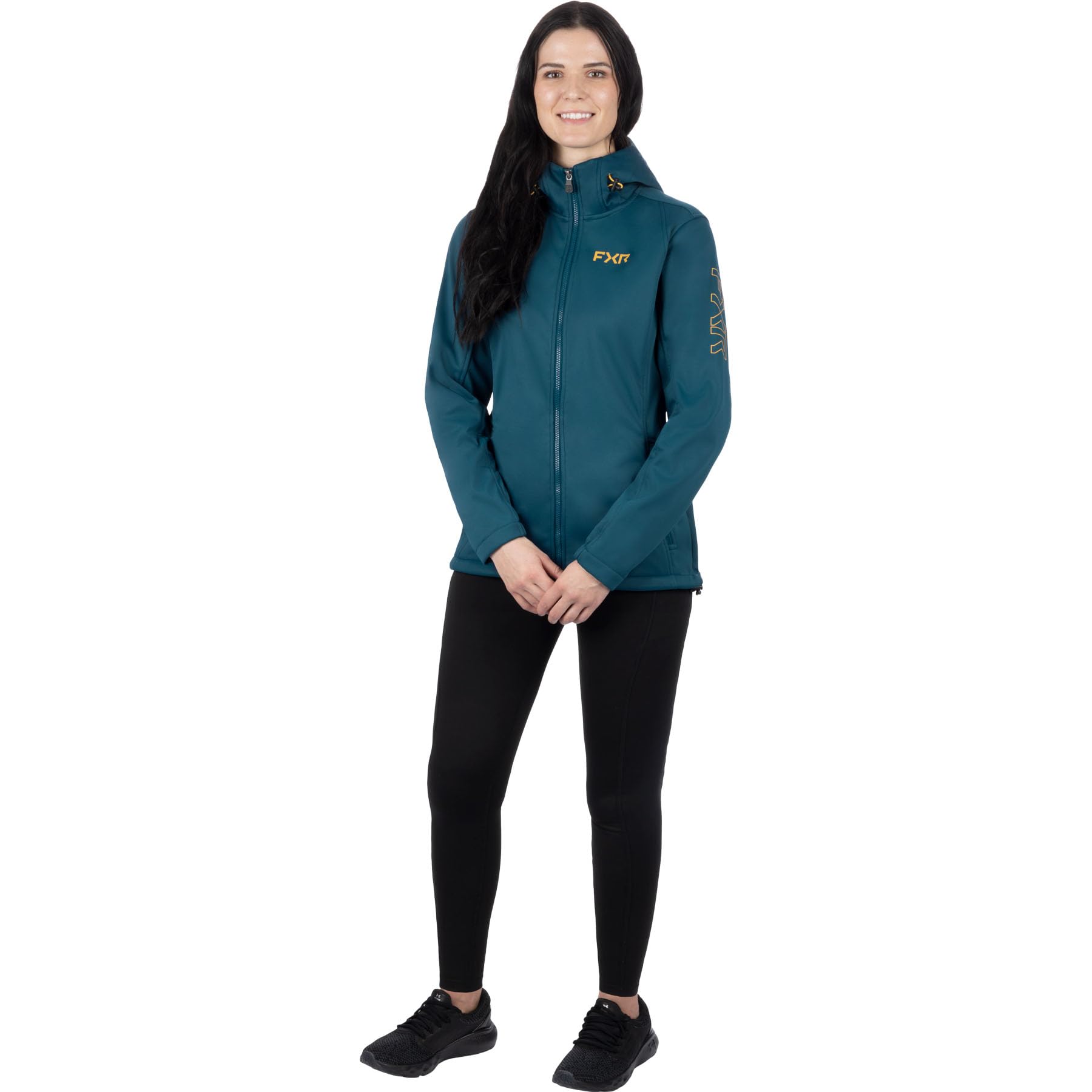FXR Women's Pulse Softshell Jacket 2025 - Waterproof Windproof Winter Jacket for Outdoor Activities (Dark Steel/Sundial, Medium) - Perfect for Skiing, Snowboarding & Cold Weather Adventures