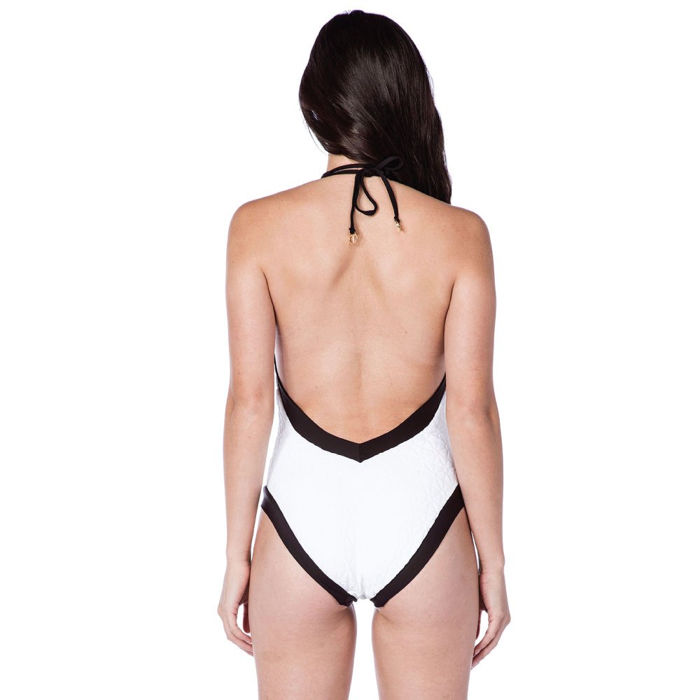 Trina Turk Women's V-Neck Halter One Piece Swimsuit - Stylish Swimwear for Beach, Pool & Vacation | Comfortable & Flattering Design for Summer Water Activities