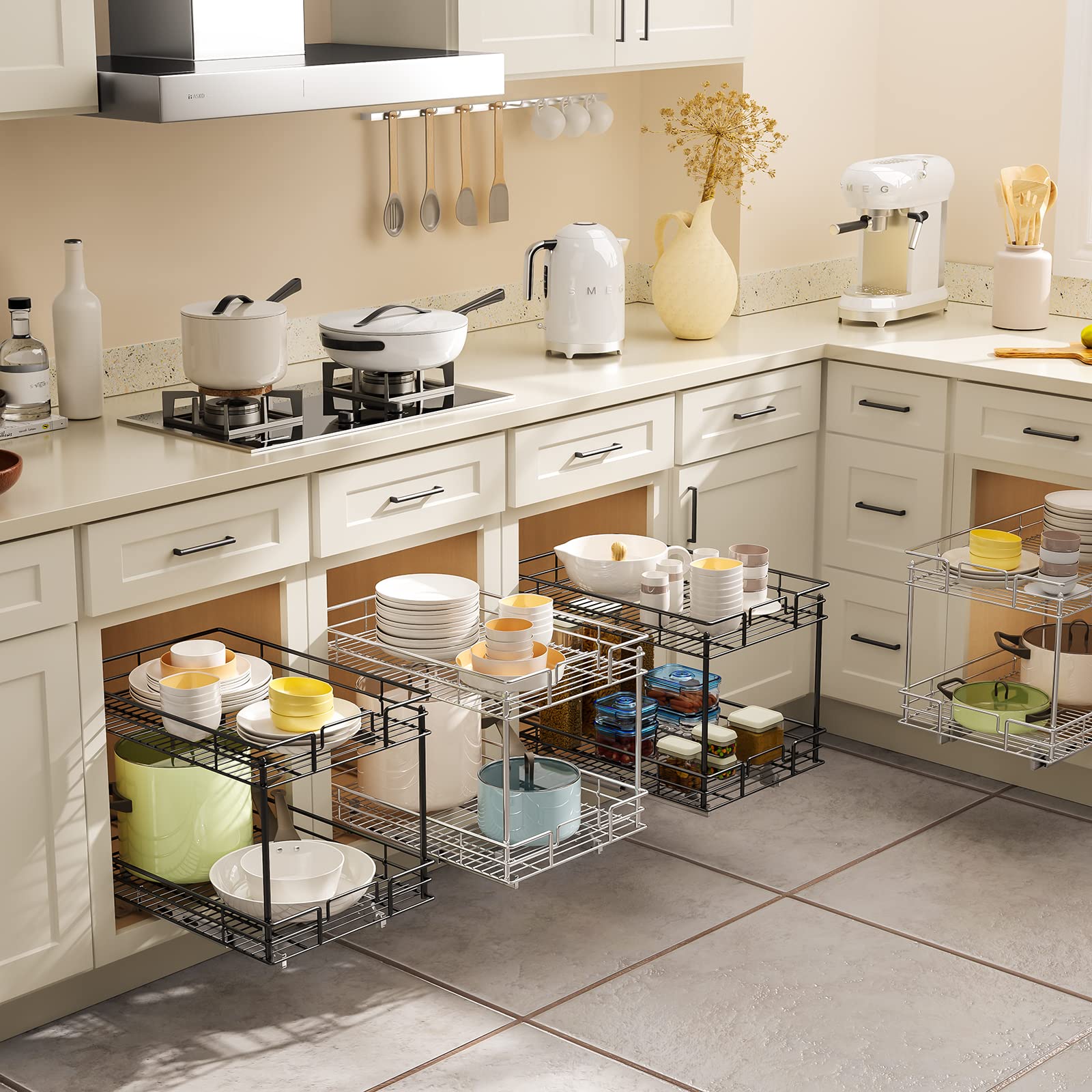 ROOMTEC 2-Tier Pull Out Cabinet Organizer - 17