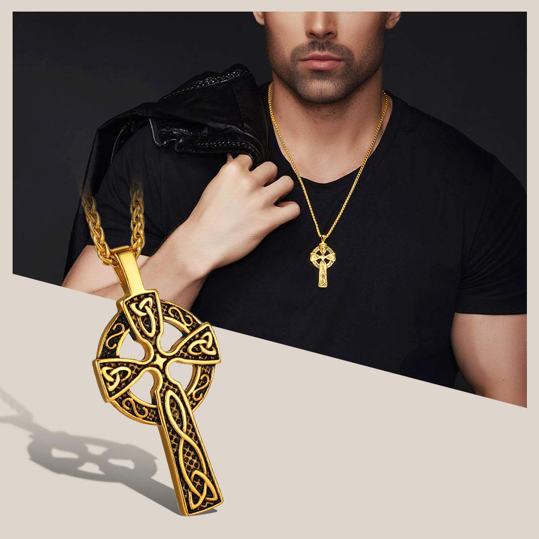 GOLDCHIC Sterling Silver Cross INRI Crucifix Pendant Necklace with Virgin Mary Miraculous Medal - Religious Christian Jewelry for Women & Men - Perfect for Baptism, First Communion, Confirmation & Daily Faith Wear