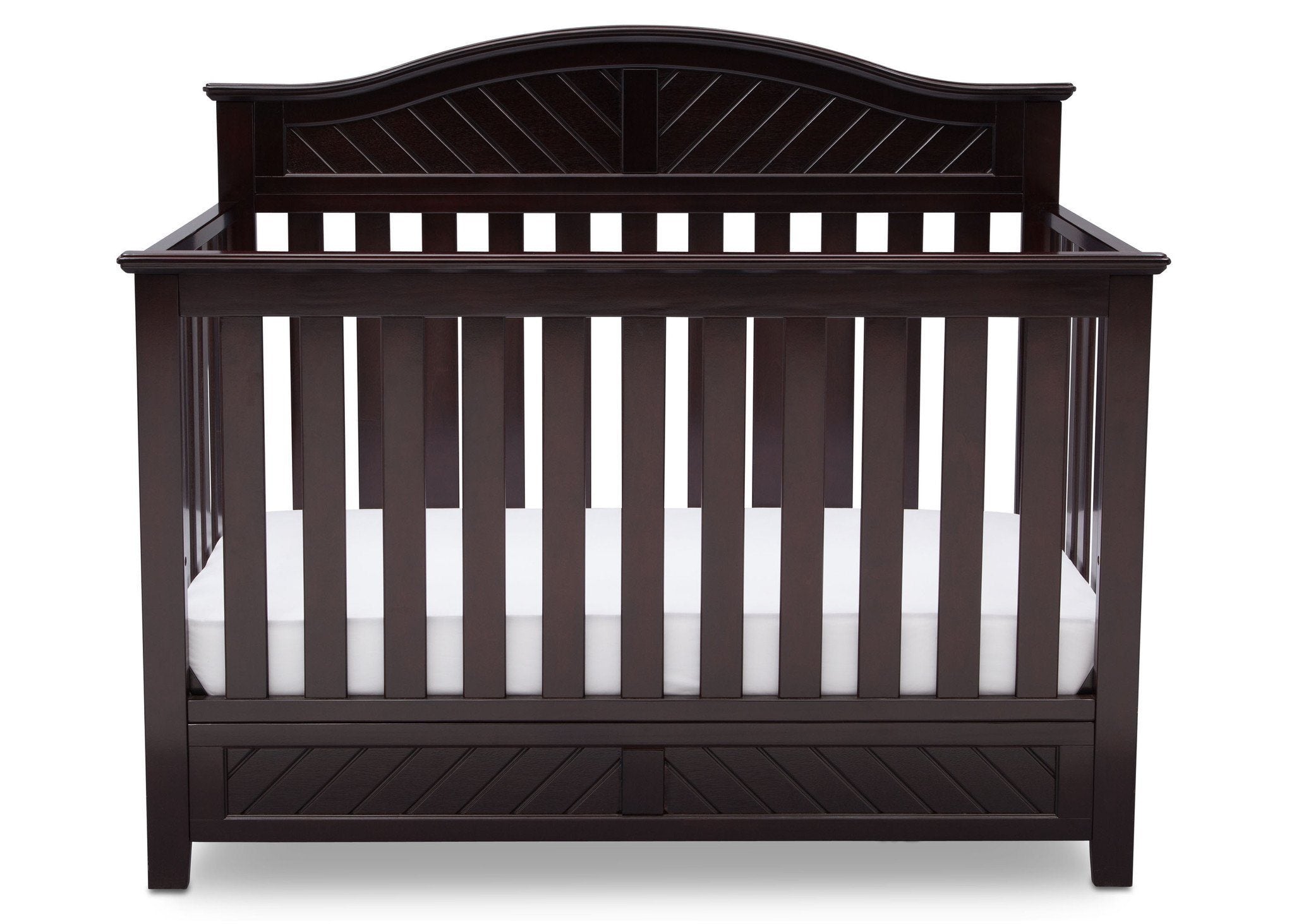 Bennington Elite Curved 4-in-1 Convertible Crib - Modern Nursery Furniture for Baby to Toddler Bed Transition | Perfect for Small Spaces & Stylish Nurseries