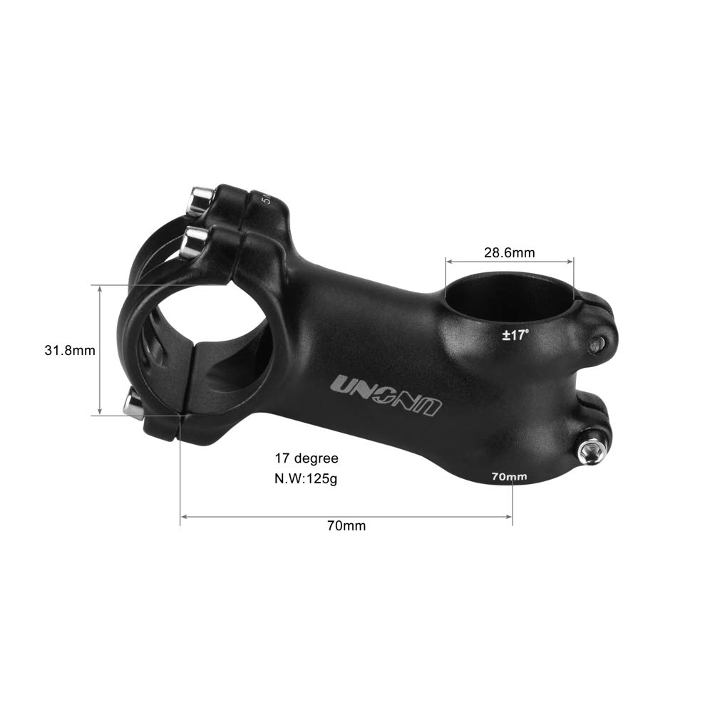 BESNIN 17° Bicycle Stem 31.8mm - 60/70/90/110/130mm MTB Handlebar Stem for Mountain Bike, Road Bike & BMX | Durable Alloy Construction for Cycling, Commuting & Trail Riding