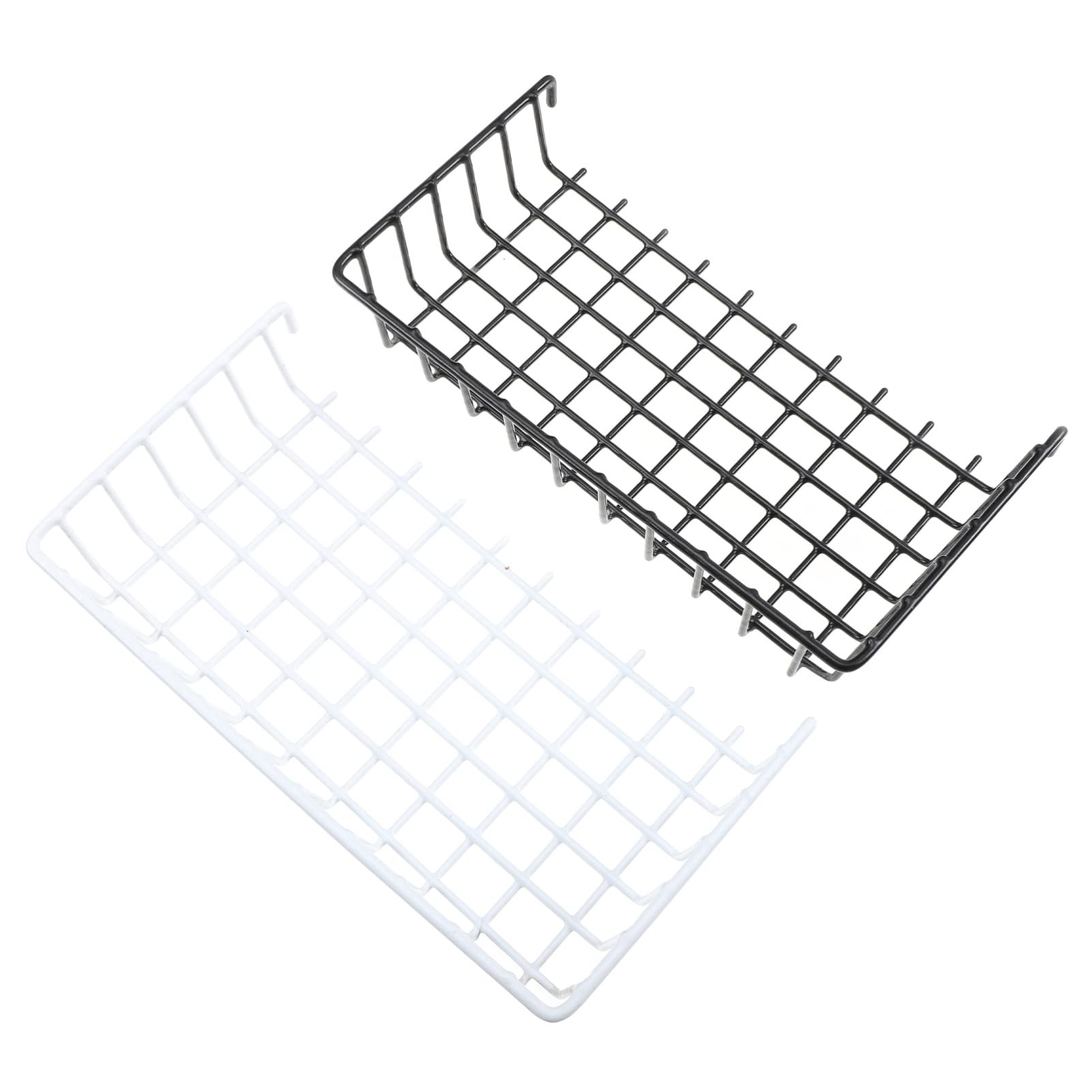 DOITOOL 2-Pack Under Cabinet Storage Baskets - Heavy Duty Iron Wire Shelf Organizer for Kitchen, Pantry & Bathroom - Perfect for Storing Snacks, Utensils & Household Items - Space Saving Cabinet Shelf Solution