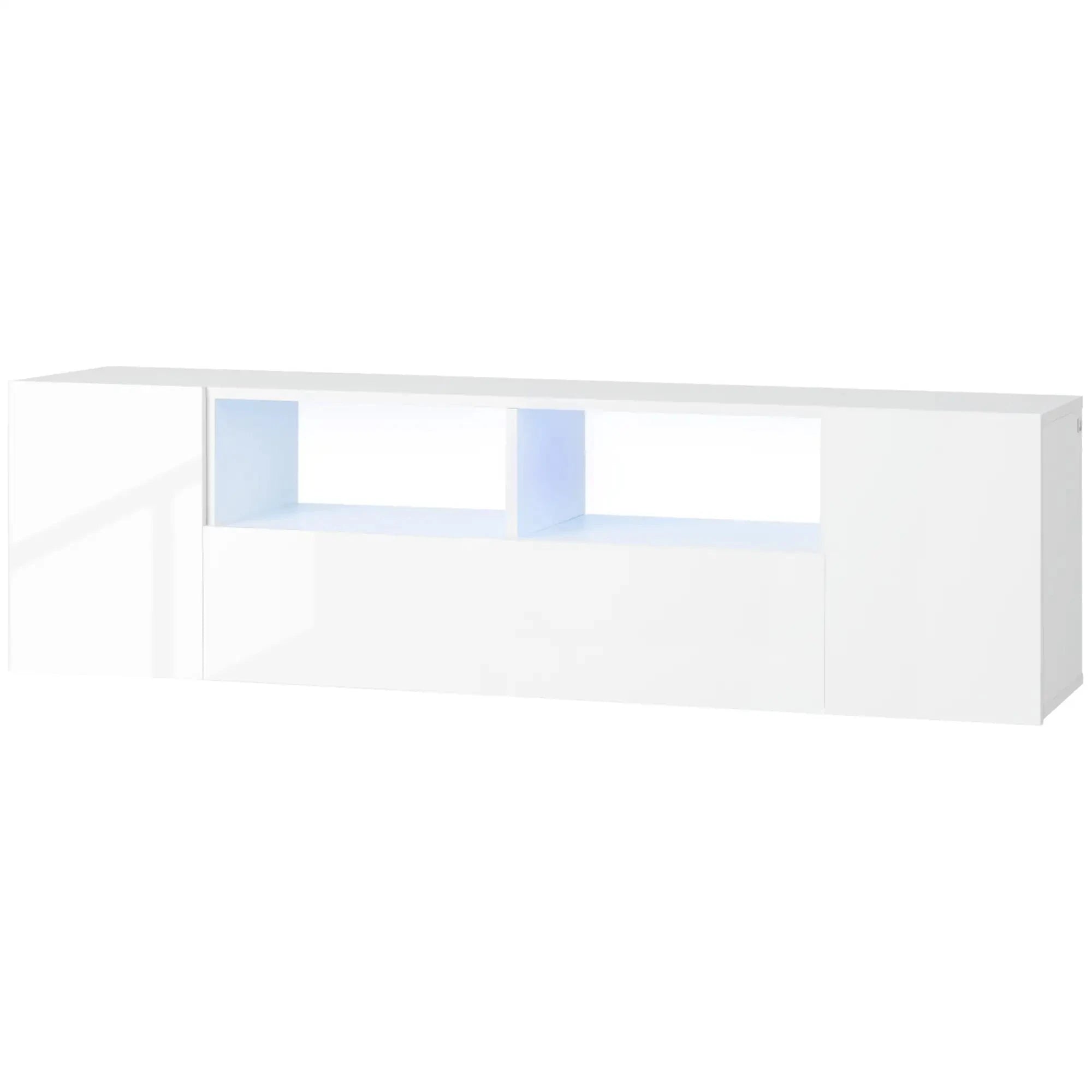 Modern TV Stand with LED Lights & Storage Shelves - 4 Color Options for Living Room, Bedroom & Home Theater Setup