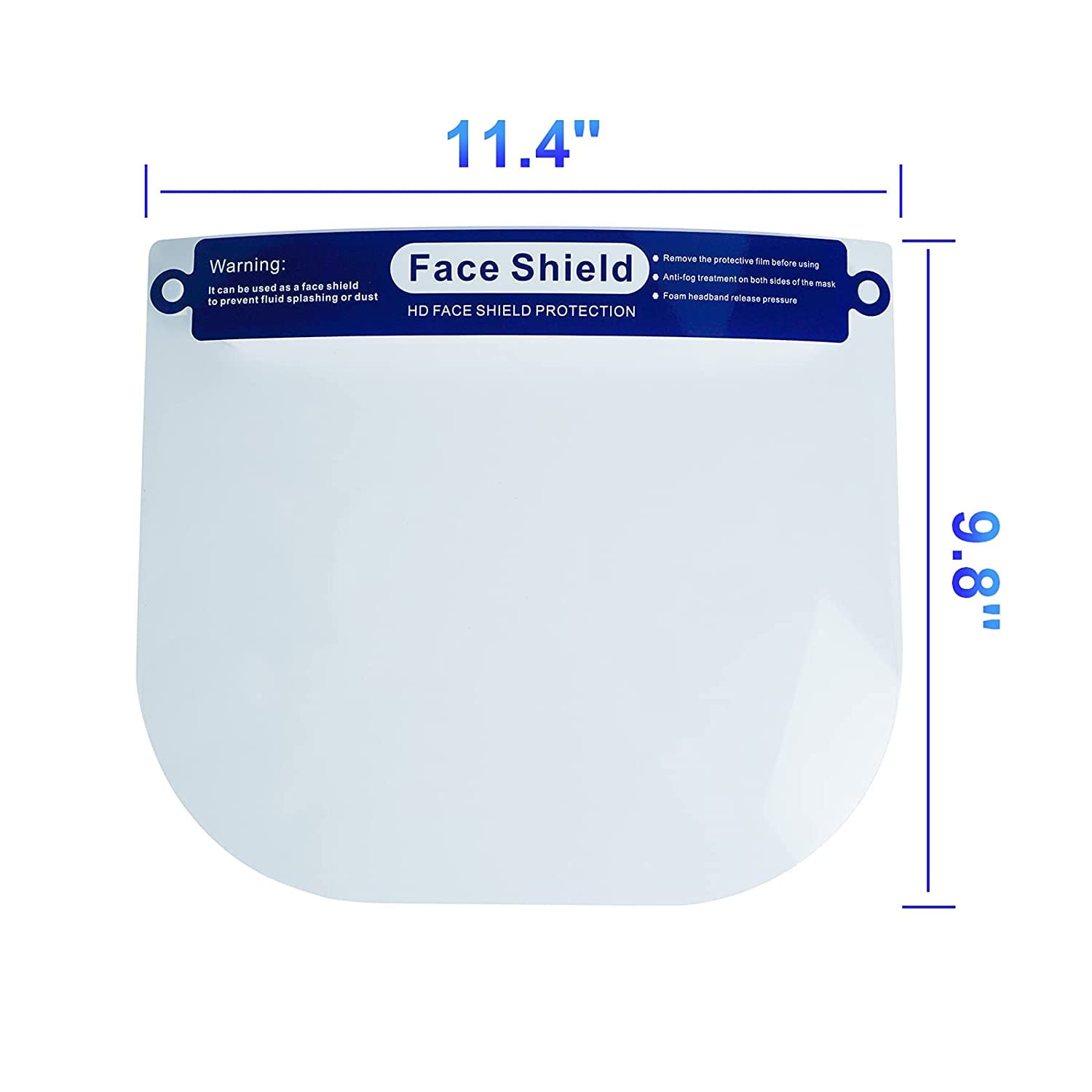 ANDX 200 Pack Reusable Face Shield - Anti-Fog, Windproof & Dustproof, Clear Adjustable Face Protection for Adults (11.4 x 9.8 Inches) - Perfect for Construction, Woodworking, Painting & Outdoor Activities