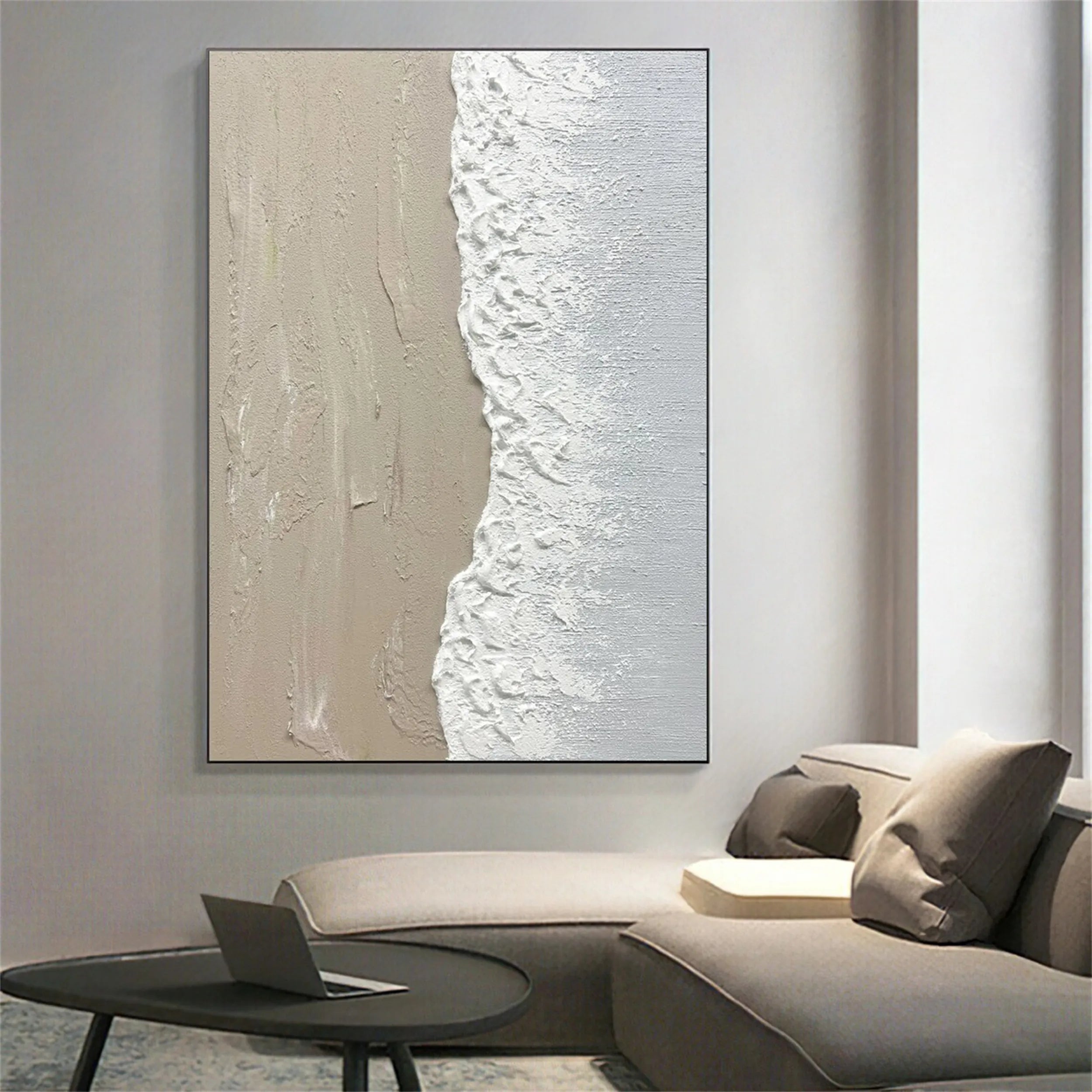 Minimalist Textured Plaster Art Painting - Modern Abstract Wall Decor for Living Room, Bedroom & Office | #MM183