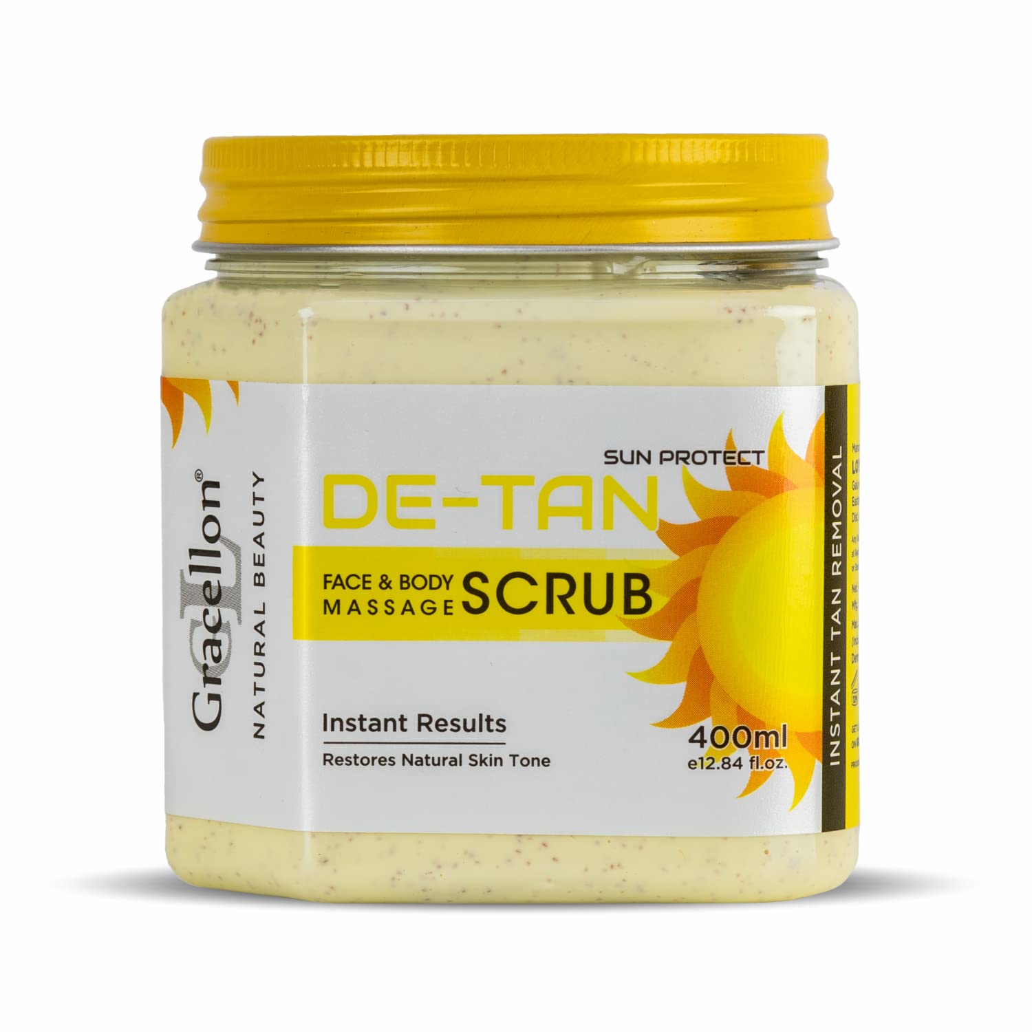 Gracellon Exfoliating Face & Body Scrub for Tan Removal - Brightening & Smoothing Skin Care for Glowing Complexion | Perfect for Post-Sun Care & Daily Skincare Routine