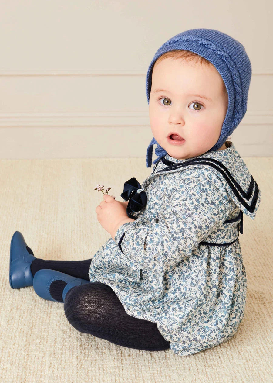 Blue Cable Knit Bonnet for Women & Men - Soft Winter Beanie Hat for Cold Weather - Cozy & Stylish Accessory for Outdoor Activities, Travel, and Daily Wear (S, L)