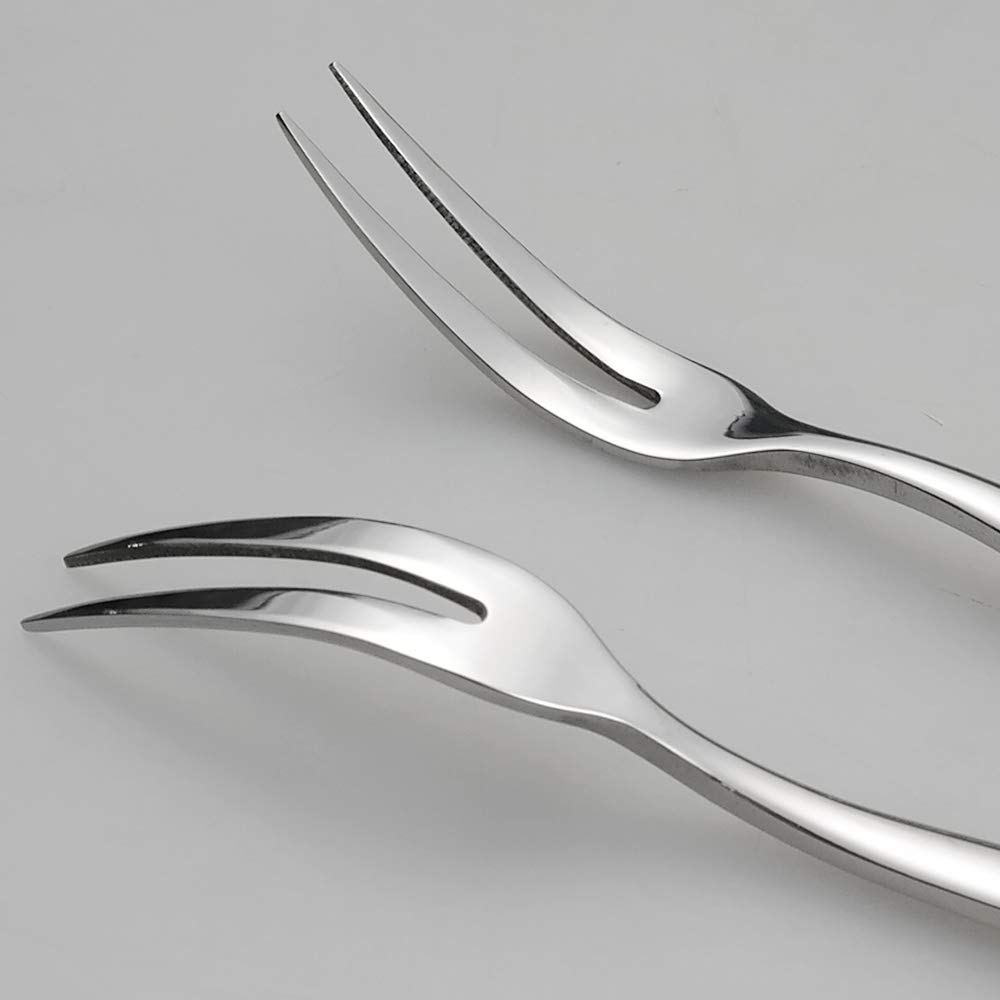 Idotry 8-Piece Stainless Steel 2-Prong Appetizer Forks - Small Fruit Forks for Desserts, Cheese, Cocktails & Party Platters