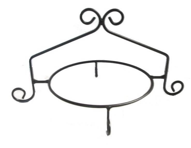 Handmade Wrought Iron Single Tier Pie Plate Stand in Satin Black - Perfect for Kitchen Display, Buffet Serving, and Dessert Presentation