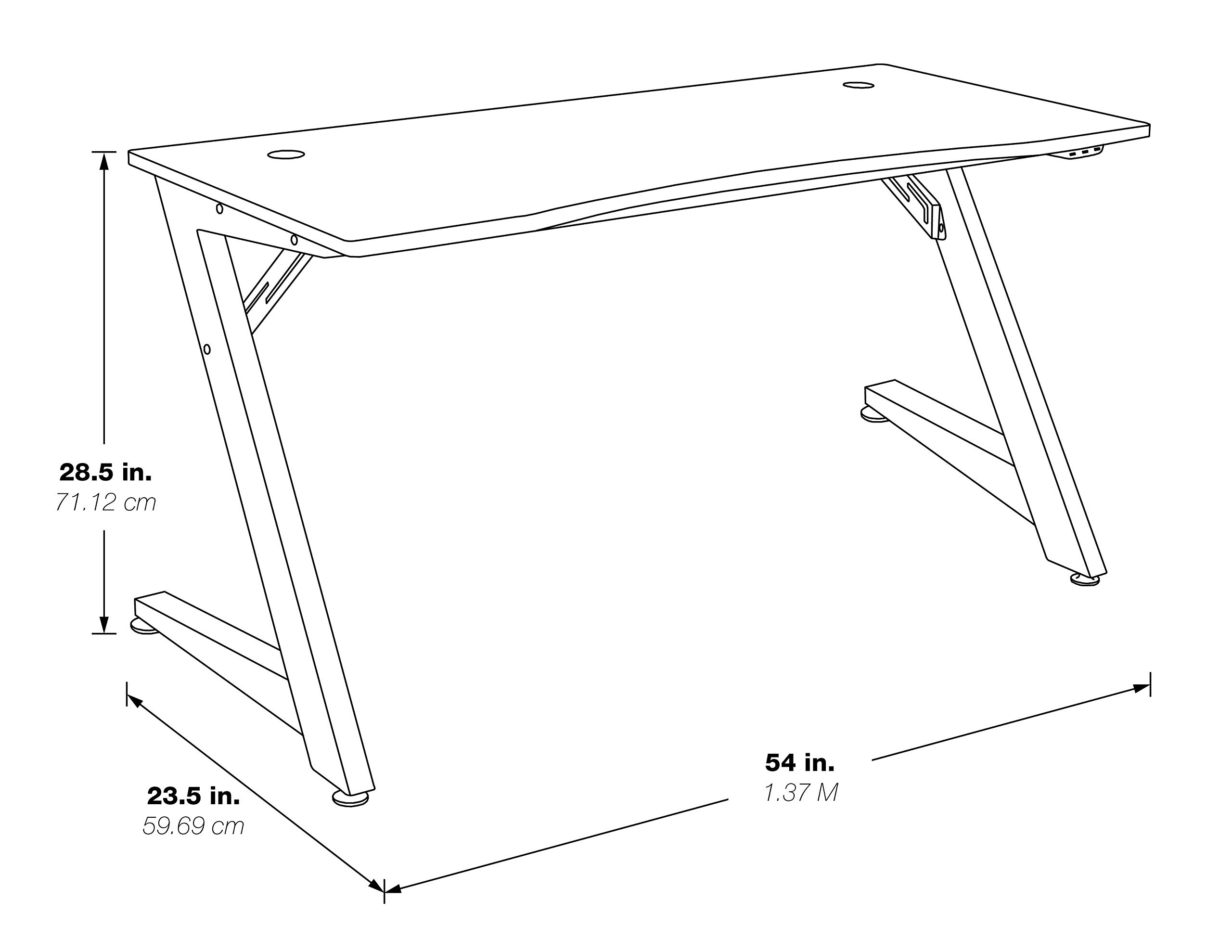 OSP Home Furnishings Beta Battlestation Gaming Desk with Bluetooth RGB LED Lights, Matte Red - Ergonomic Computer Desk for Streaming & Esports - Perfect for Gaming Setup, Home Office & Workstation