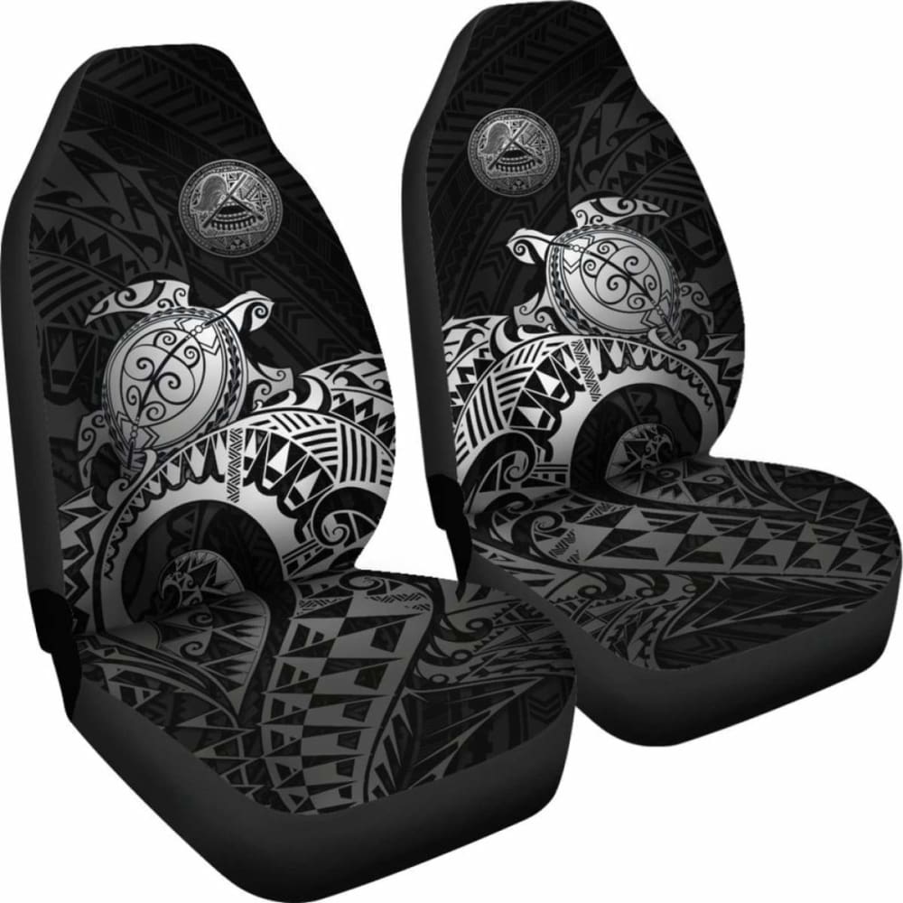 Premium American Samoa Car Seat Covers with Seal Turtle Design (Silver) - Durable, Stylish Protection for Vehicles - Perfect for Daily Commutes, Road Trips & Island Adventures