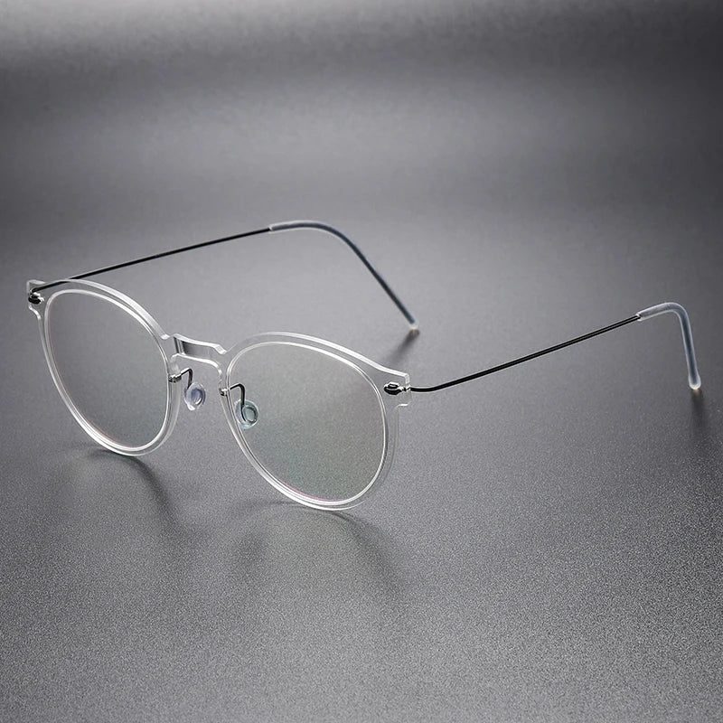 Aimee Women's Full Rim Round Titanium Acetate Eyeglasses 96603 - Lightweight & Durable Frame for Reading, Working & Everyday Use