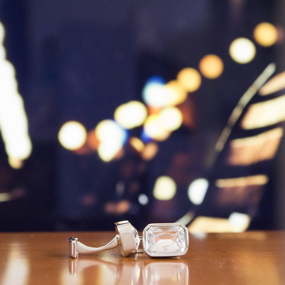 Luxury Bejeweled Cufflinks for Men - KingCuffs Elegant Wedding & Formal Dress Accessories - Perfect for Groomsmen, Business Attire & Special Occasions
