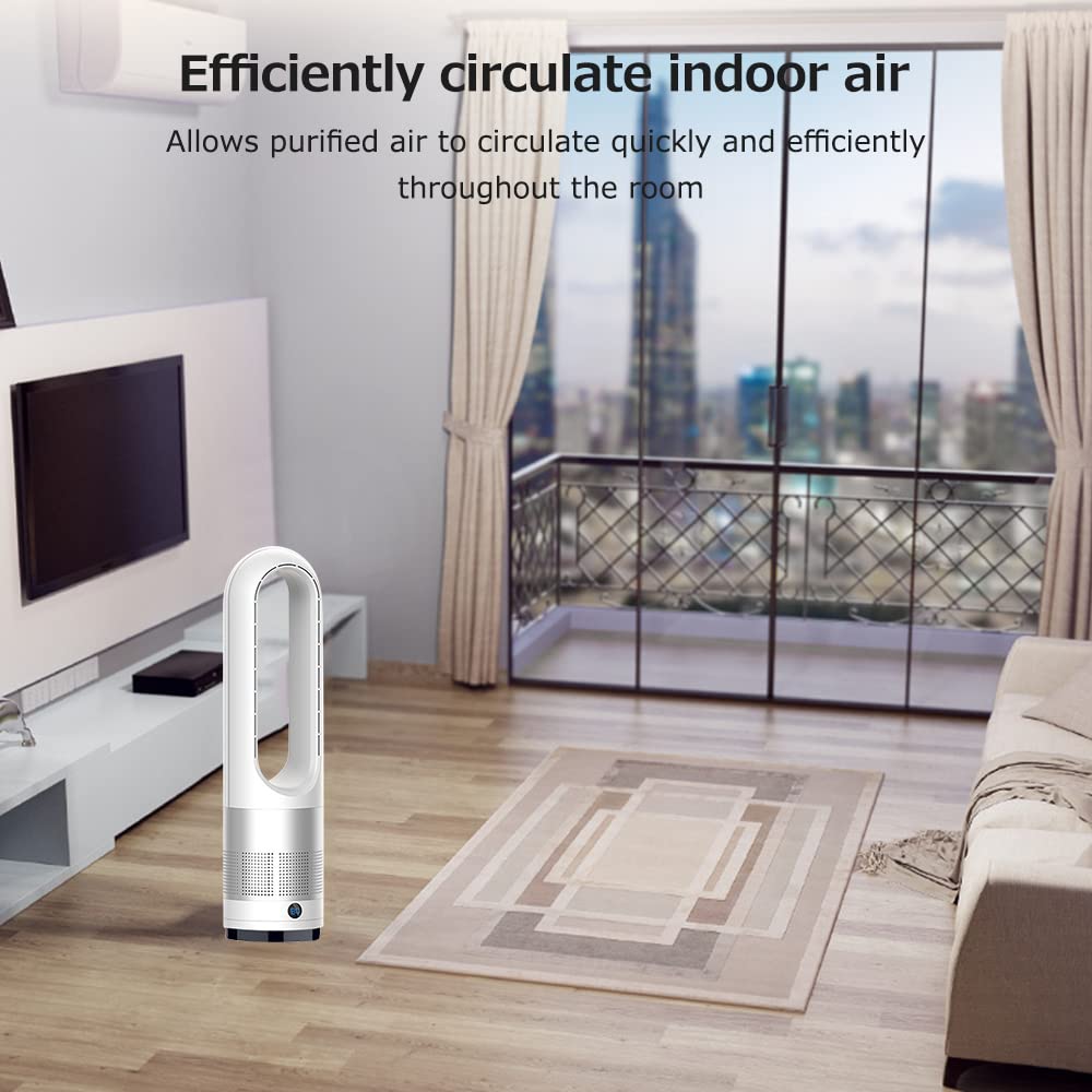18 Inch Bladeless Electric Fan - PENCHEN Oscillating Table & Floor Air Cooler with Air Purification for Home, Office & Bedroom Use